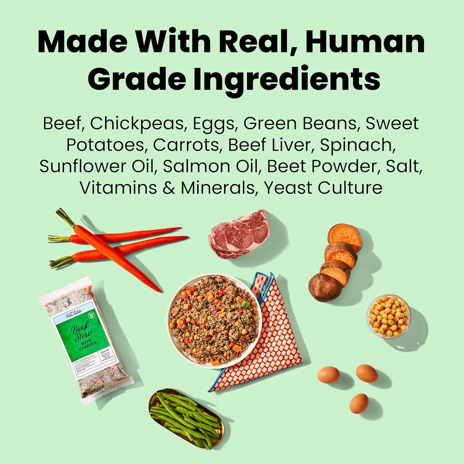 The Pets Table Human-Grade Variety Pack Freshly-Made Frozen Dog Food, 6 Count of 15 to 17-oz Pouches, 5.9lbs