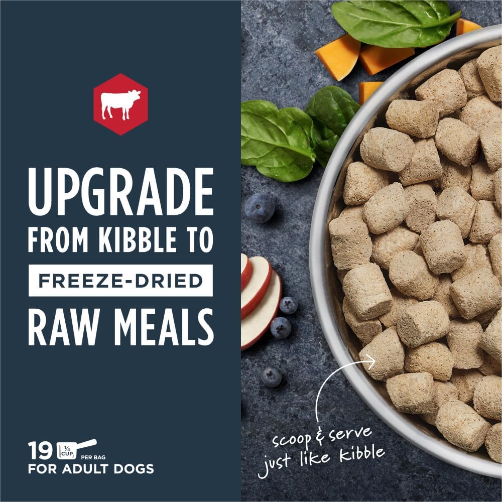 Raw Meals Freeze-Dried Beef Dog Food, 9.5 oz. Bag