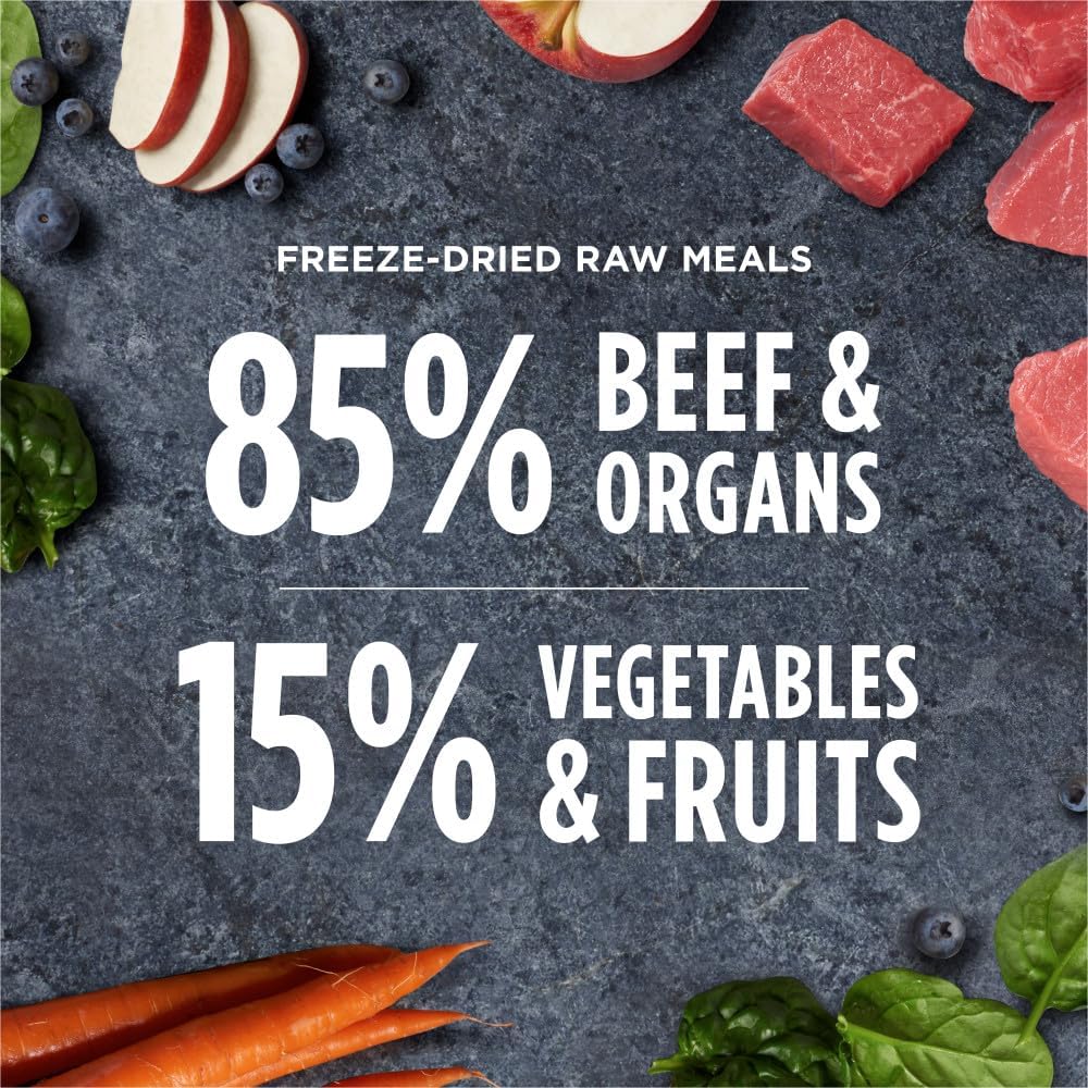 Raw Meals Freeze-Dried Beef Dog Food, 9.5 oz. Bag