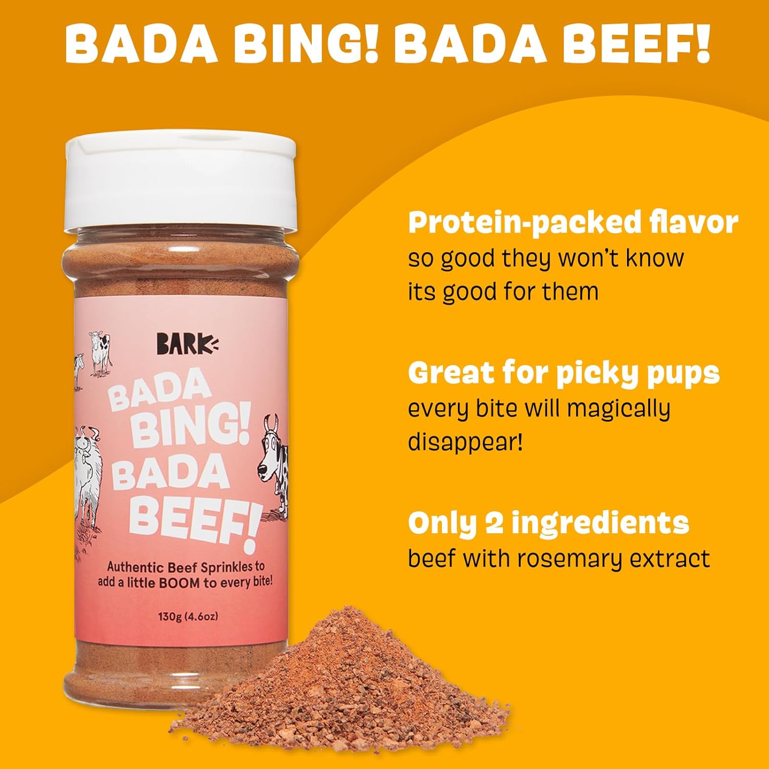 Barkbox Bada Bing Beef Dry Dog Food, Toppers with High Protein and Limited Ingredients Meal Enhancer for Large & Small Breeds – 4.6 Oz