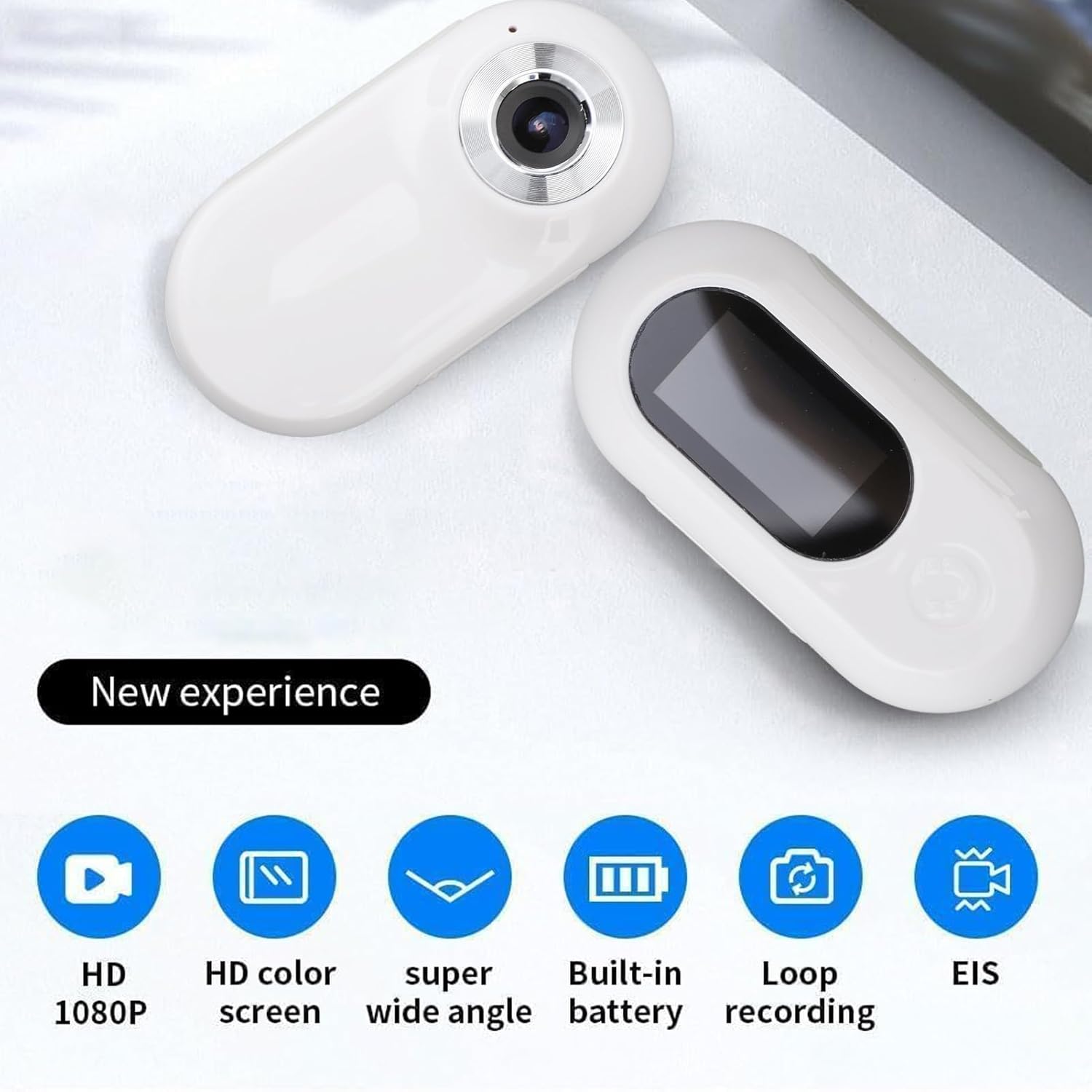 Pet Collar Camera, HD 1080P Cat Collar Camera, 170° Wide Angle, 0.96 inch LCD Display, Small Video Record Action Camera Body Cam for Pet Tracker Monitor, Support SD Card