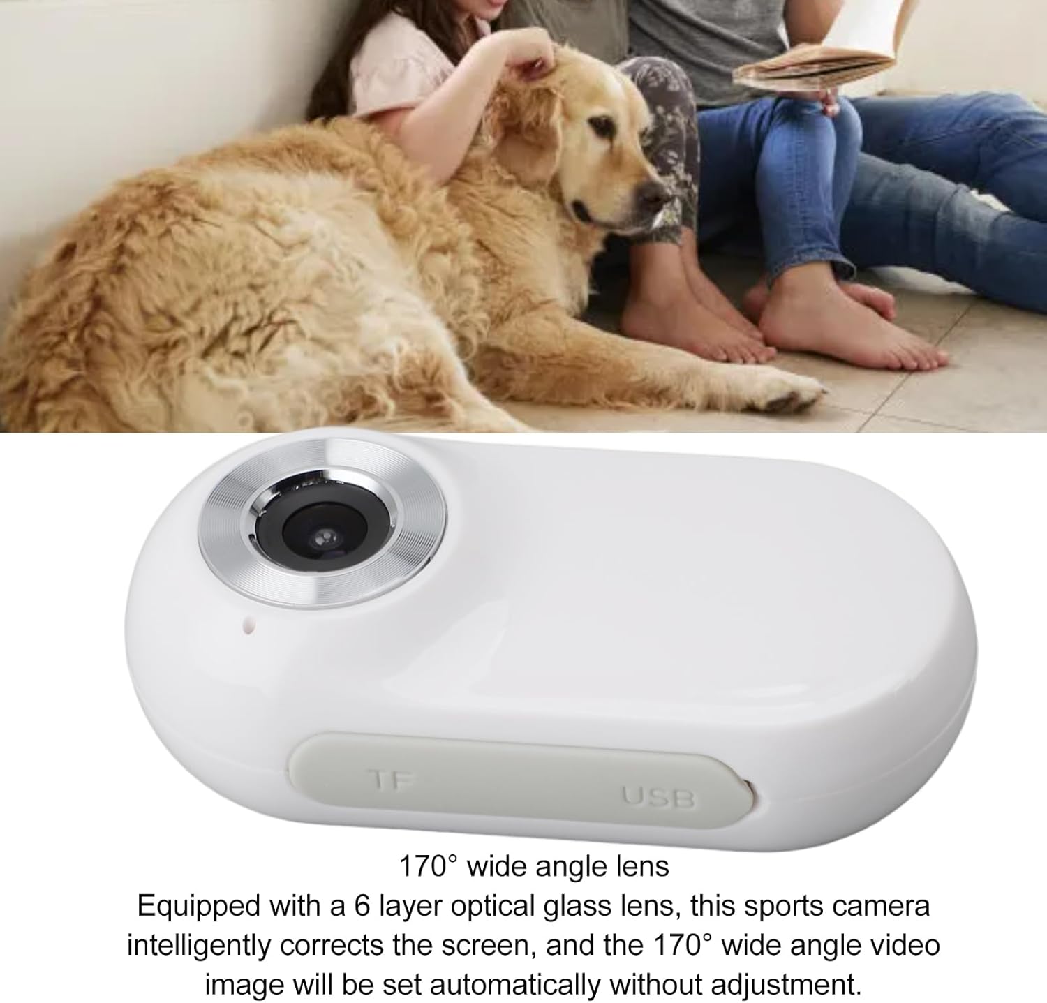 Pet Collar Camera, HD 1080P Cat Collar Camera, 170° Wide Angle, 0.96 inch LCD Display, Small Video Record Action Camera Body Cam for Pet Tracker Monitor, Support SD Card