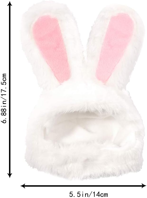 XIMISHOP Cute Costume Bunny Rabbit Hat with Ears for Cats & Small Dogs Party Costume Easter Pet Accessory Headwear