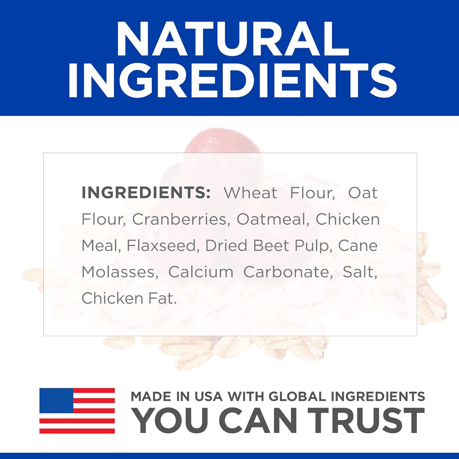 Hill’s Natural Fruity Crunchy Snacks, All Life Stages, Great Taste, Dog Treats, Cranberries & Oatmeal , 8 oz Bag