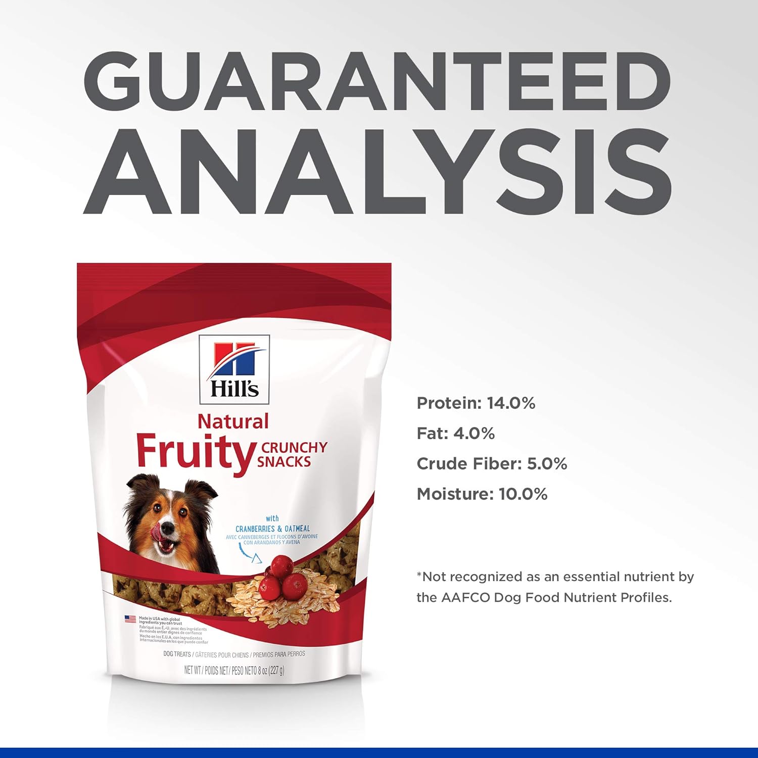 Hill’s Natural Fruity Crunchy Snacks, All Life Stages, Great Taste, Dog Treats, Cranberries & Oatmeal , 8 oz Bag