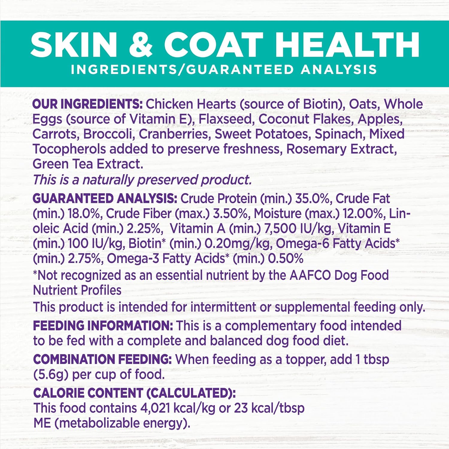 Wellness CORE Bowl Boosters Skin & Coat Dog Food Topper, 4 Ounce Bag