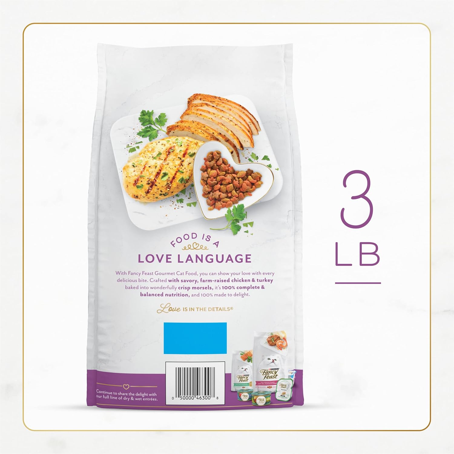Purina Fancy Feast Dry Cat Food with Savory Farm-Raised Chicken and Turkey – 3 lb. Bag