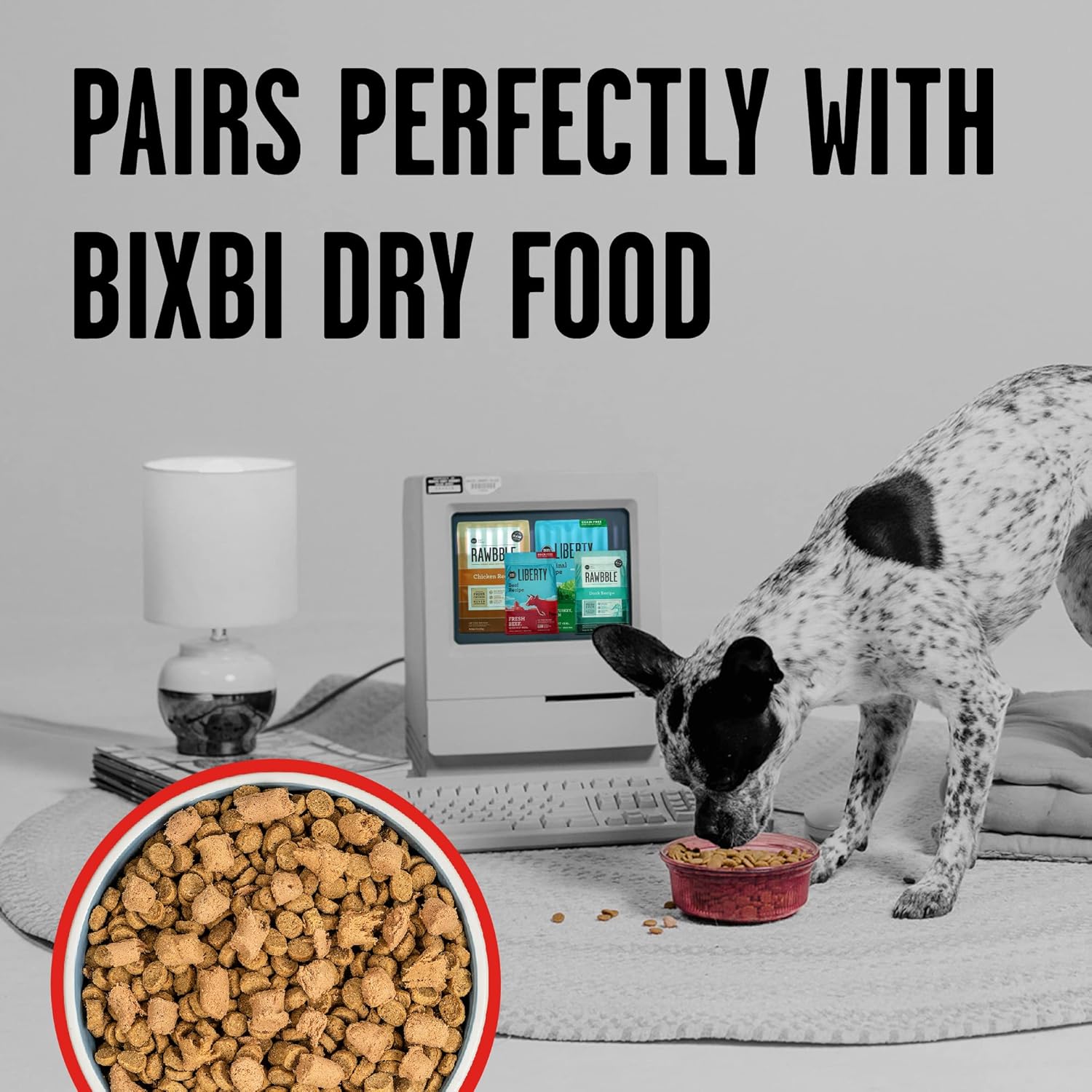 BIXBI Rawbble Freeze Dried Dog Food, Beef Recipe, 12 oz – 98% Meat and Organs, No Fillers – Pantry-Friendly Raw Dog Food for Meal, Treat or Food Topper – USA Made in Small Batches