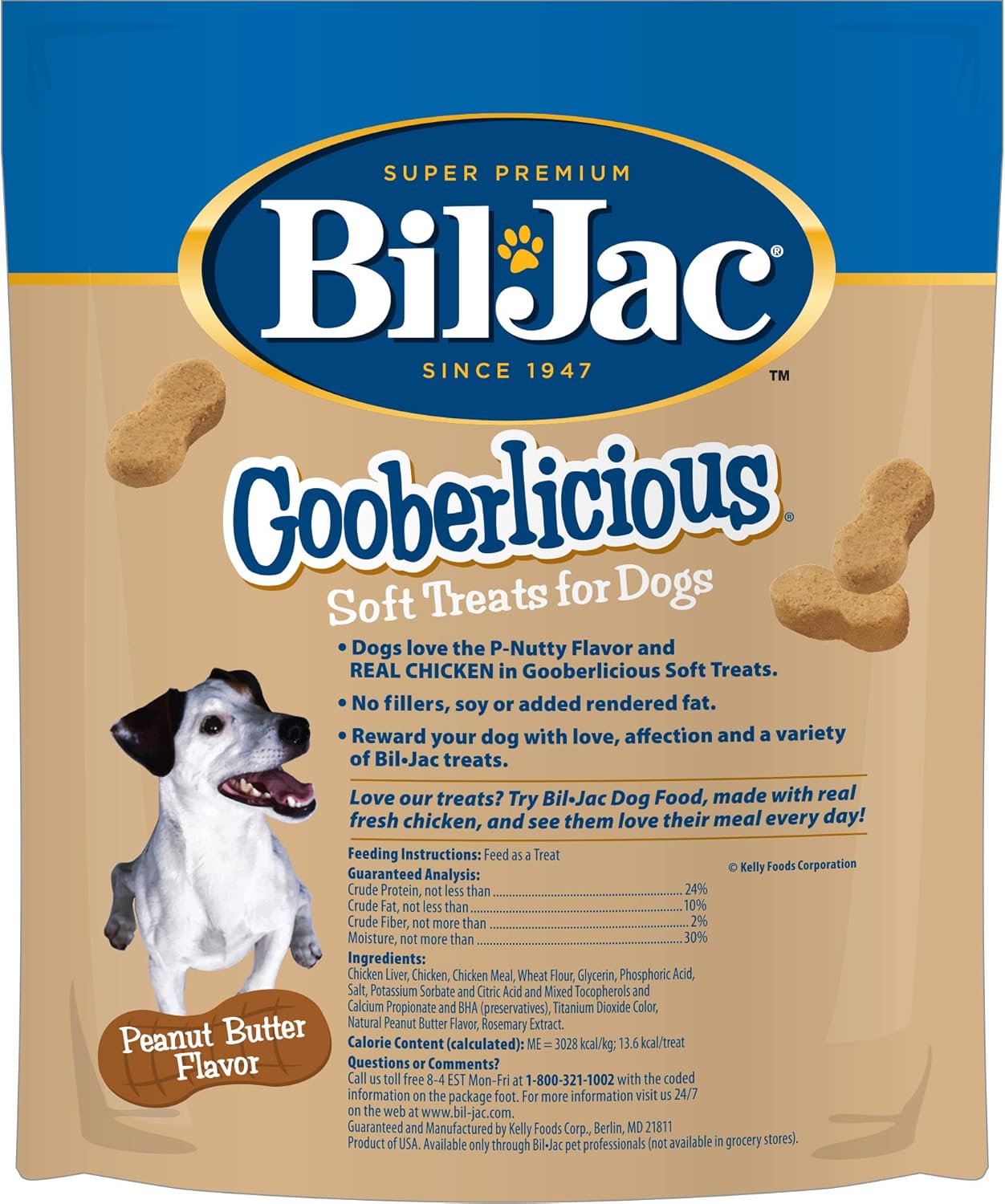 Bil-Jac Gooberlicious Peanut Butter Dog Treats 10 oz, 2 Pack