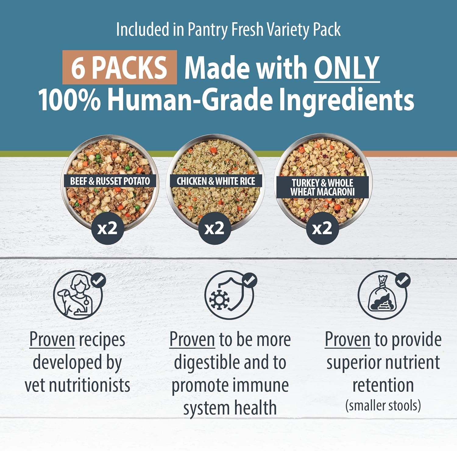 JustFoodForDogs Pantry Fresh Wet Dog Food Variety Pack, Complete Meal or Dog Food Topper, Beef, Chicken, & Turkey Human Grade Dog Food Recipes – 12.5 oz (Pack of 6)