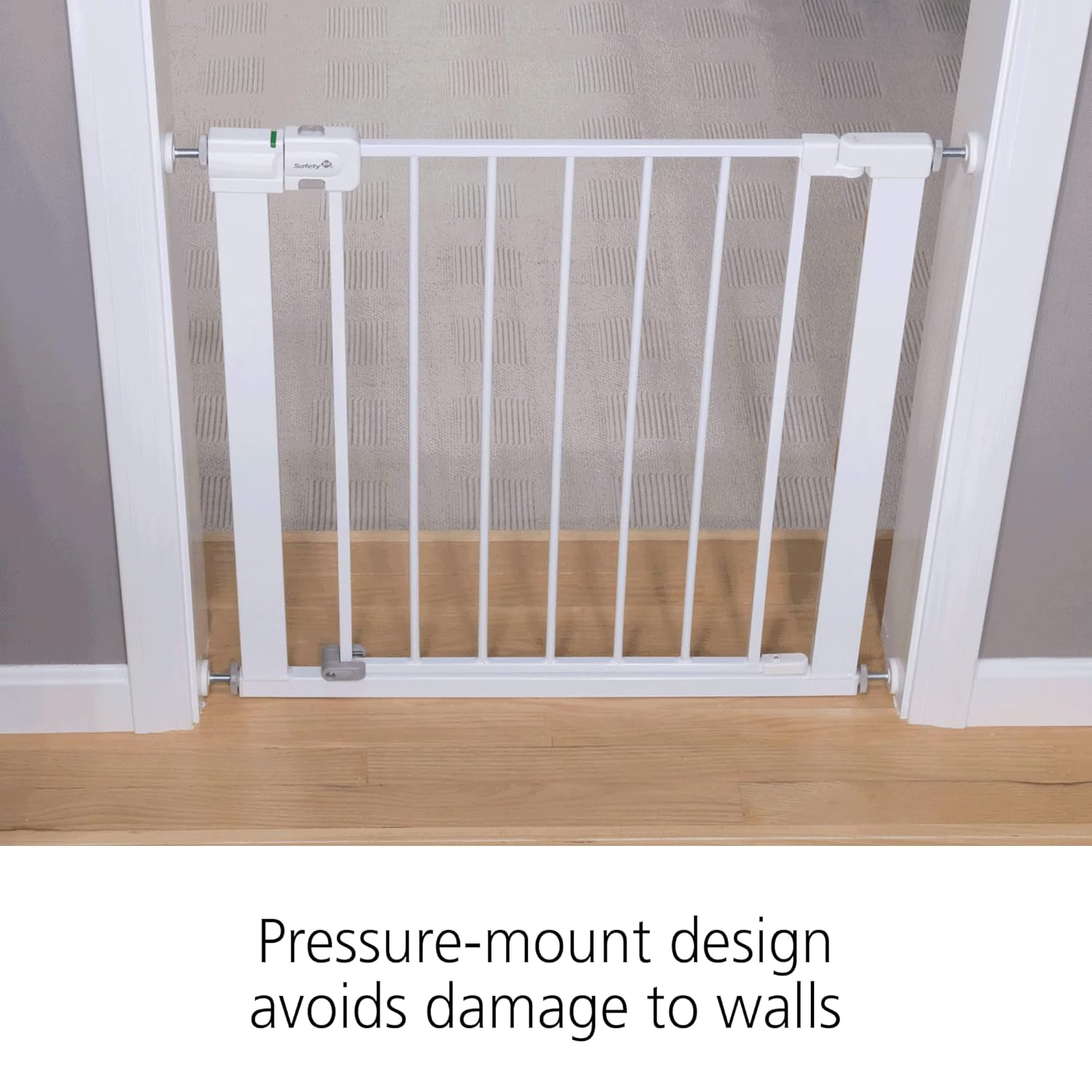 Safety 1st Easy Install Walk Thru Baby Gate for Doorways, Gate With Door, Dog Gates, Fits 29″-38″, Easy Install 28″ Tall, White