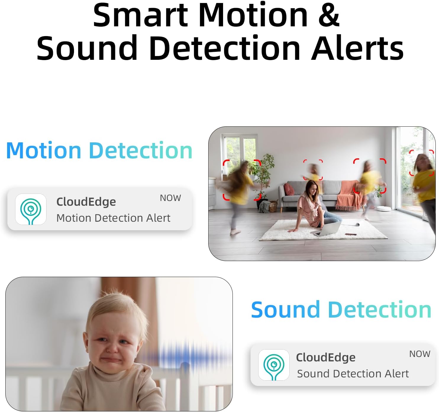 Rraycom 2.4G/5G Security Camera Indoor for Baby Monitor,2K Cameras for Home Security,360°Pan & Tilt, Dog/Pet Camera, Smart Motion Tracking& Sound Detection, 2-Way Audio, Night Vision,Works w/Alexa