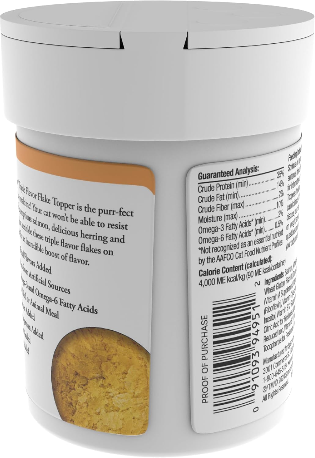 Good ‘n’ Tasty Triple Flavor Flake Topper & Treat for Cats, 0.8 Ounces, Cat Food Mixer Made with Real Alaskan Salmon, Herring and Shrimp, Complements Daily Diet