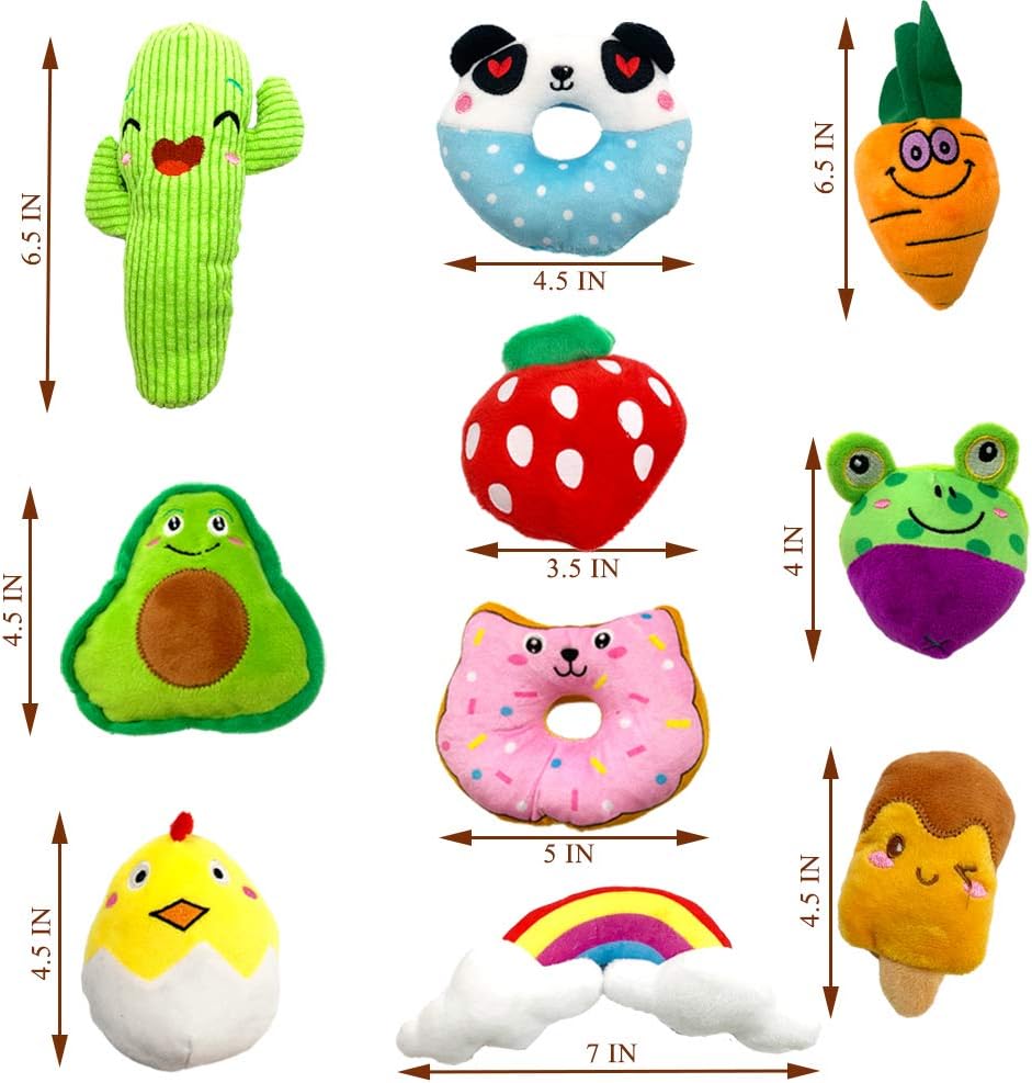 Jalousie 18 Pack Dog Squeaky Toys Cute Stuffed Pet Plush Puppy Chew for Small Medium Pets – Bulk