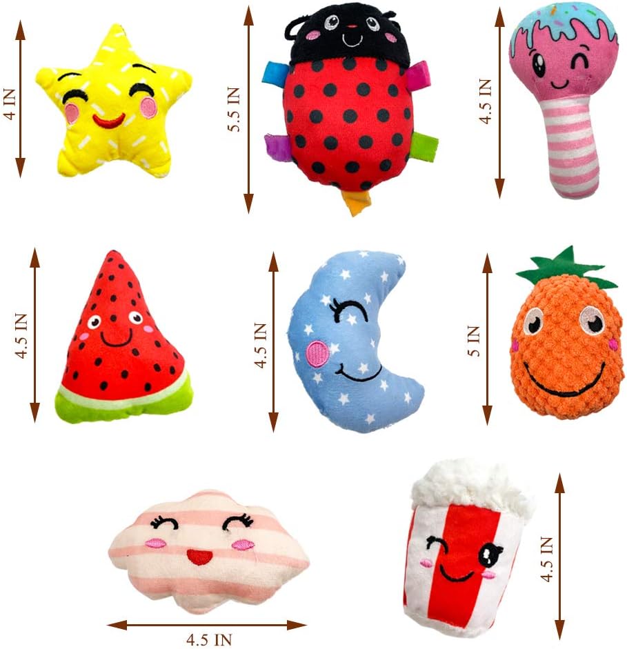 Jalousie 18 Pack Dog Squeaky Toys Cute Stuffed Pet Plush Puppy Chew for Small Medium Pets – Bulk