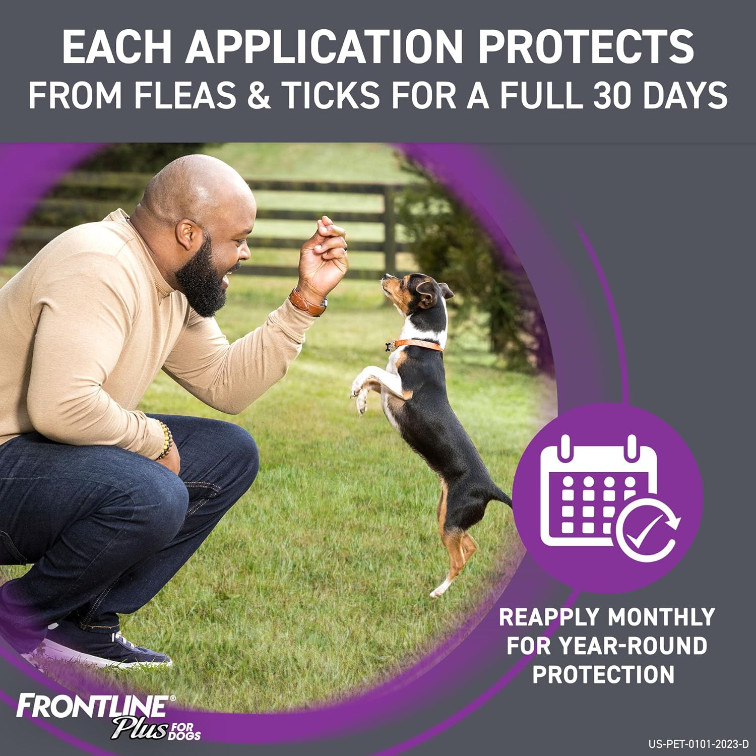 FRONTLINE Plus Flea and Tick Treatment for Medium Dogs Up to 23 to 44 lbs. 3 Treatments