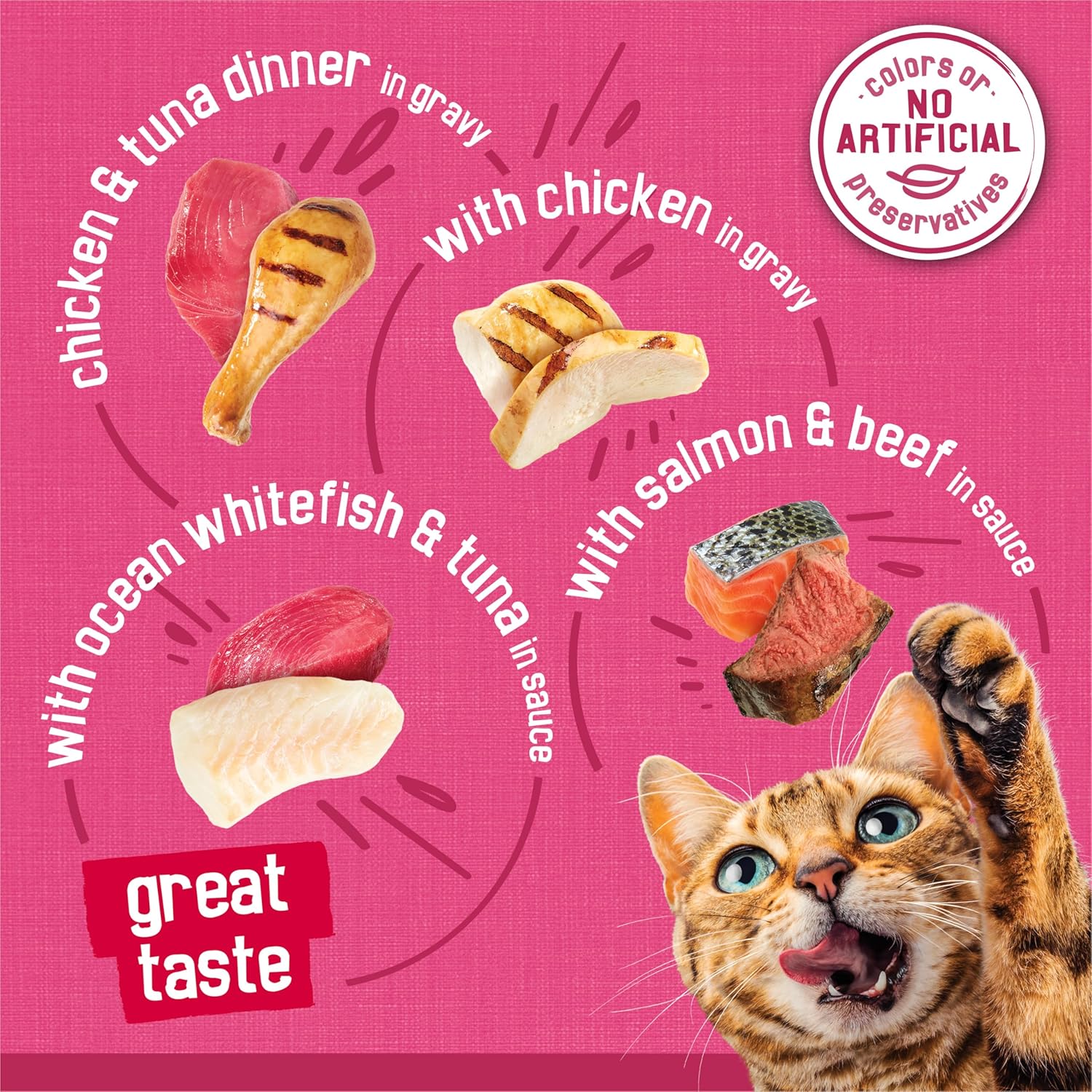 Purina Friskies Gravy Wet Cat Food Variety Pack, Surfin’ and Turfin’ Prime Filets Favorites – (Pack of 40) 5.5 oz. Cans