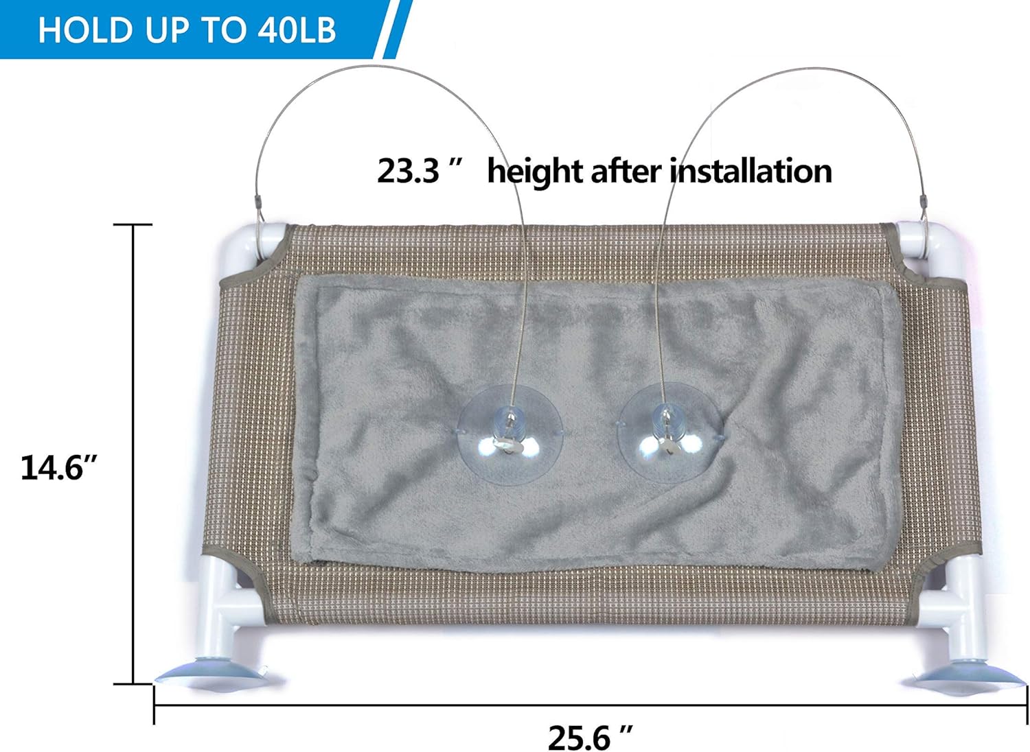 Cat Bed Window, Cat Window Hammock Window Perch, Safety Cat Shelves Space Saving Window Mounted Cat Seat for Large Cats (Beige Premium Set)