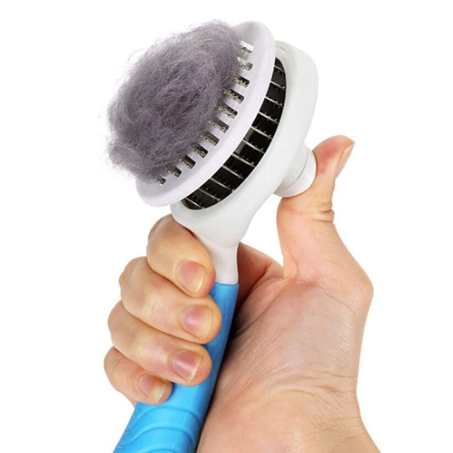 Cat Self Cleaning Slicker Brush, Pets Skin Friendly Grooming Brushes for Shedding Dogs Cats Hair Easy to Remove Loose Undercoat with Long or Short Hairs Pet Massage Tool All Hair Type – UPGRADED