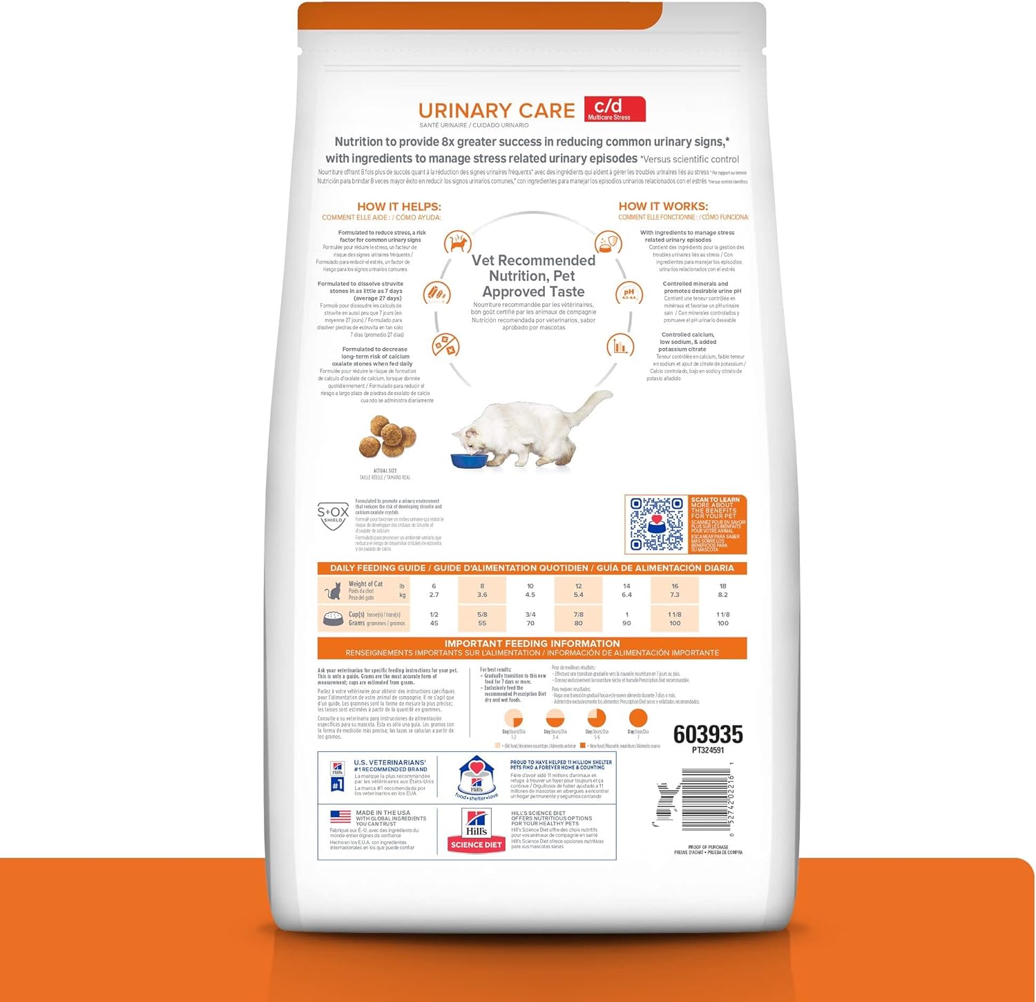 Hill’s Prescription Diet c/d Multicare Stress Urinary Care with Chicken Dry Cat Food, Veterinary Diet, 17.6 lb. Bag