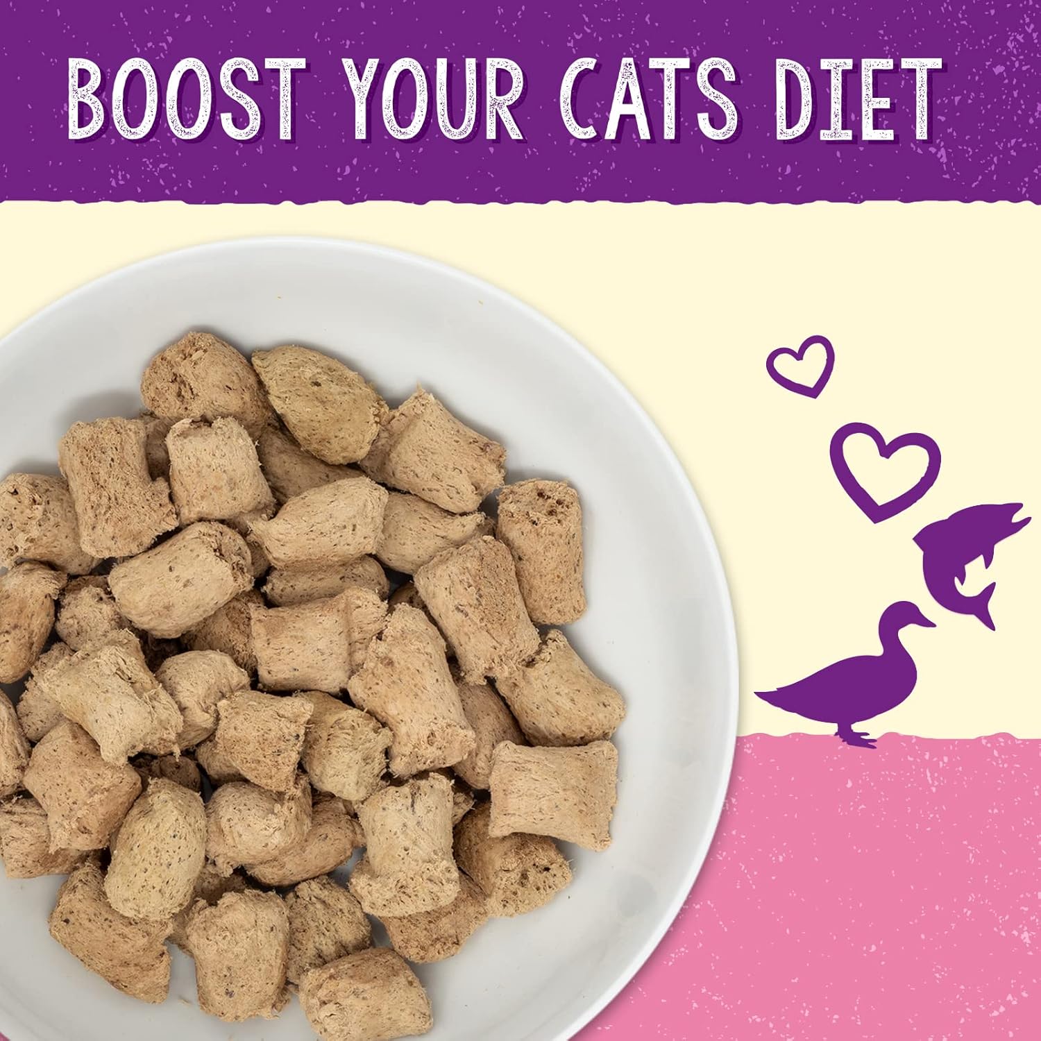 Stella & Chewy’s Stella’s Solutions Skin & Coat Boost Cage-Free Duck & Wild-Caught Salmon Dinner Morsels Freeze-Dried Raw Cat Food, 7.5 oz.