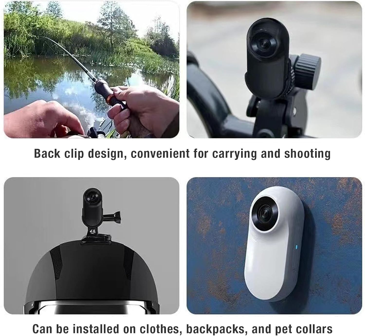 Cat Video Camera Pet Collar Camera 120 Deg Lens OTG Connection Video Recording Adjustable Magnetic Cat Sport Camera for Outdoor (Black)