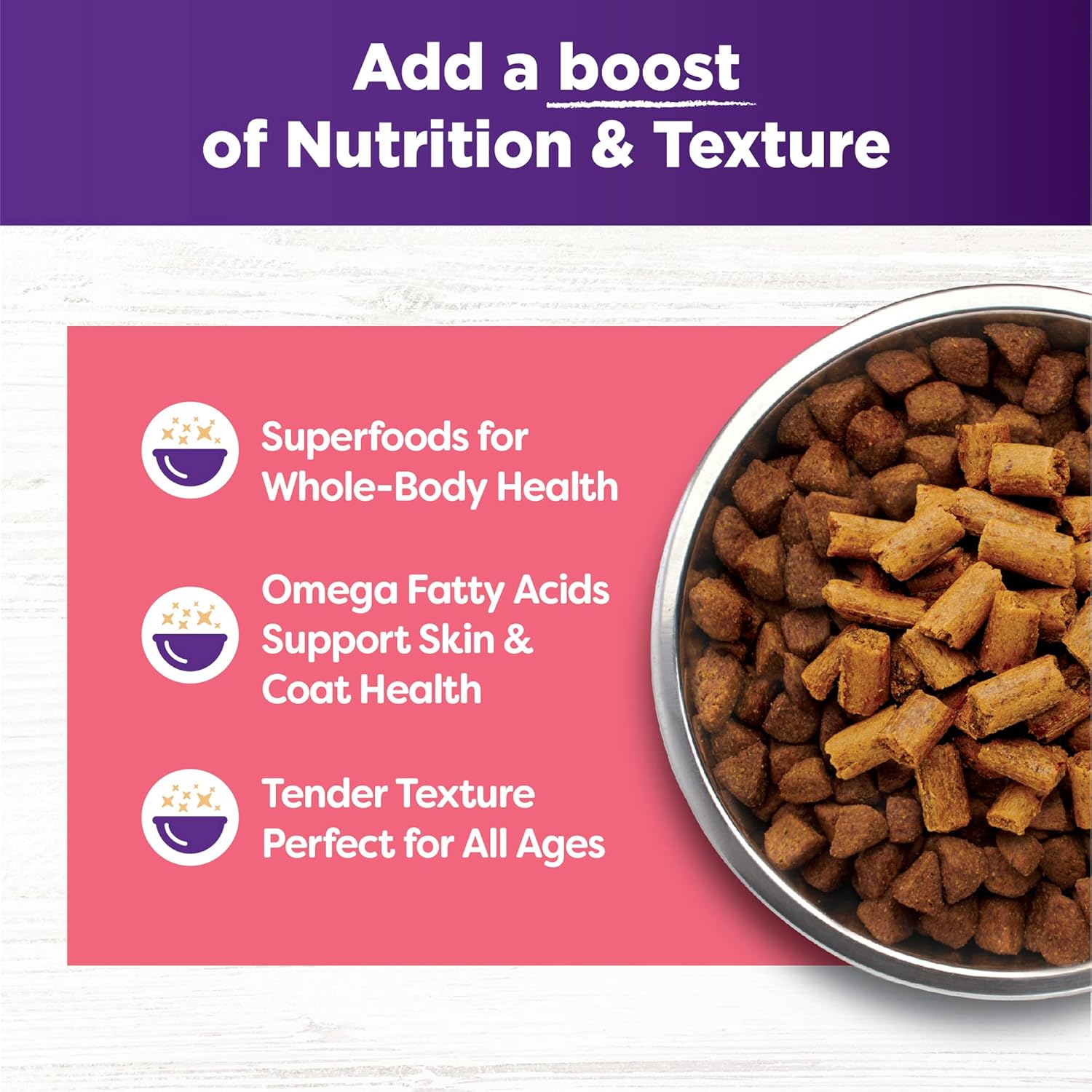 Wellness Bowl Boosters Tender Toppers, Dog Food Topper for Small, Medium, & Large Breeds, Grain Free, Natural, Lamb & Salmon, 8 Ounce Bag (Pack of 1)