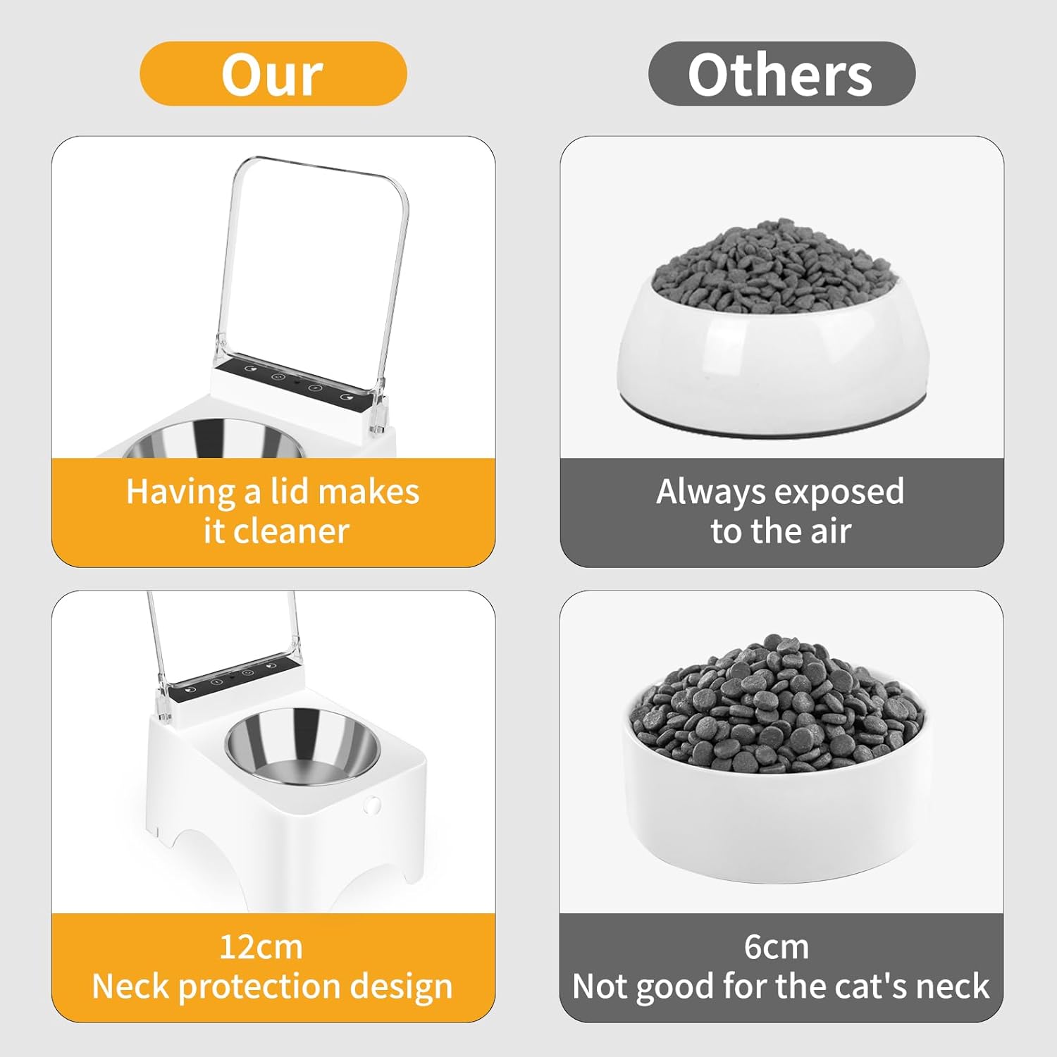 2025 New Pet Food Feeder Cat Food Feeder Pet Water Fountain Cat Feeding & Watering Supplies Automatic Induction lid Opening 380ML Large Capacity Rechargeable Stainless Steel