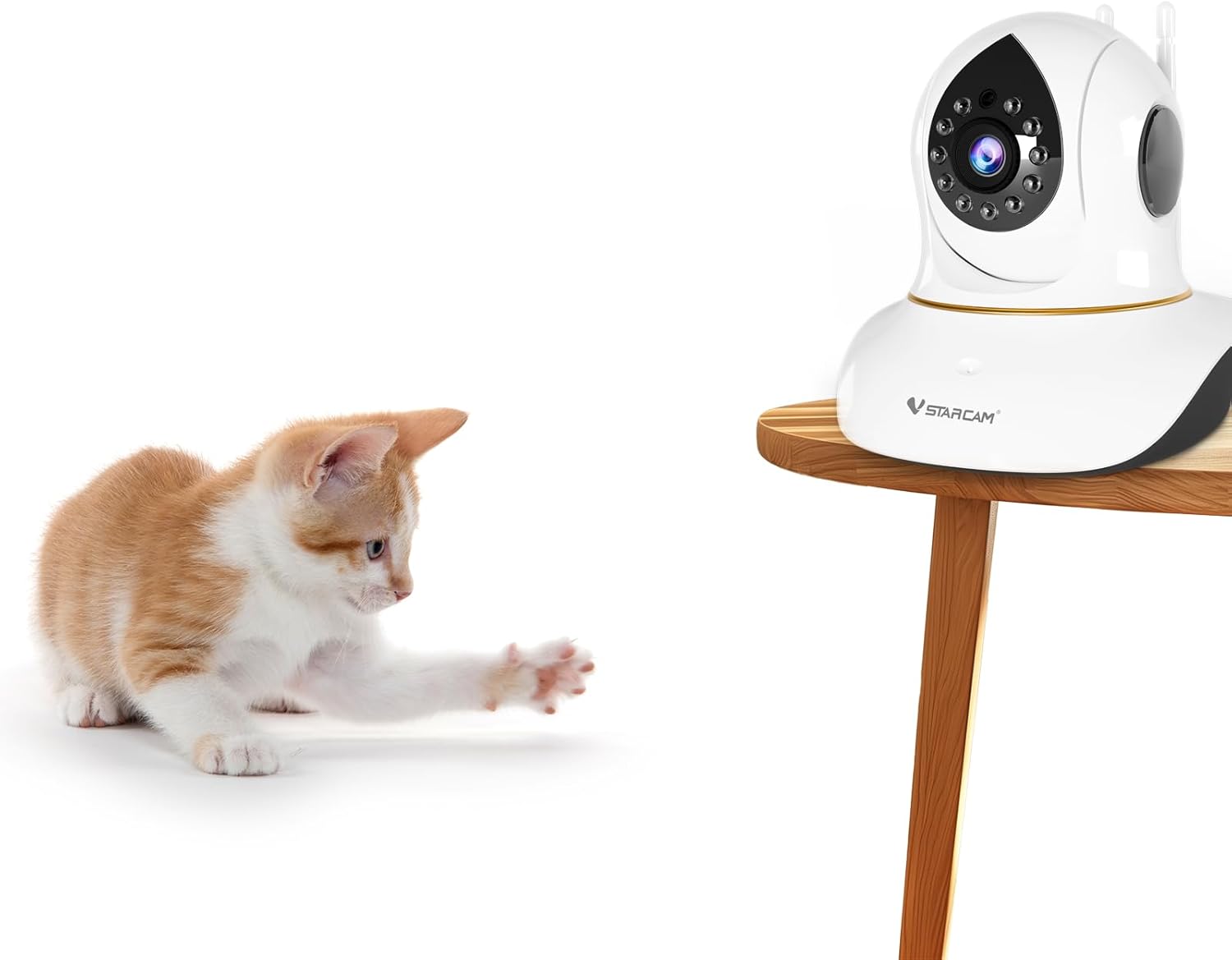 VSTARCAM Pet Camera for Cats, Interactive Dog & Cat Toy Camera with 3MP IR Night Vision, Motion Detection, 2-Way Audio, Cat Camera with Phone APP for Indoor Adult Cats/Kittens/Dogs