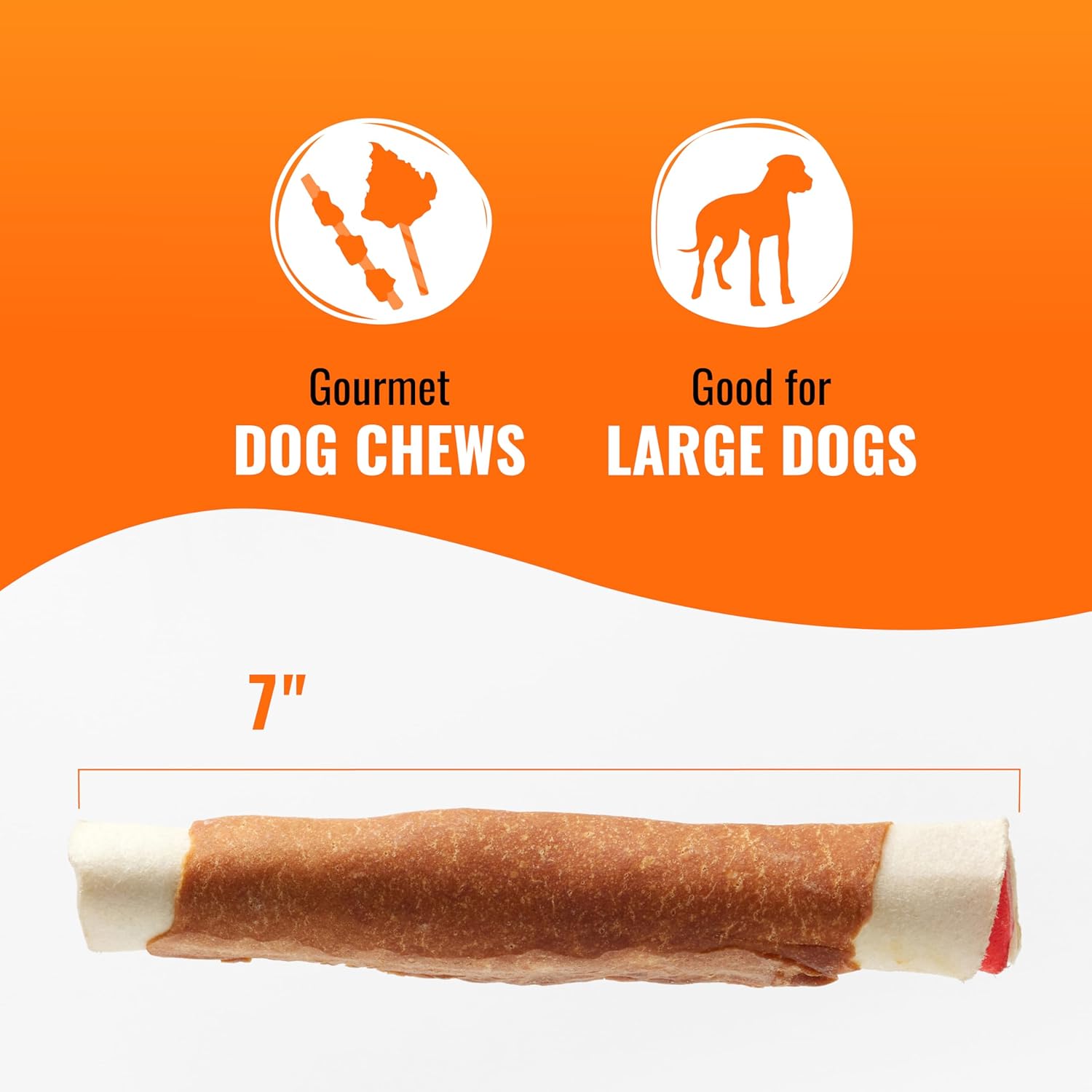 Good ‘n’ Fun Triple Flavor Chews for Large Dogs, Treat Your Dog to Long-Lasting Chews Made with Beef Hide, Chicken and Artificial Pork Flavor, 2 Count