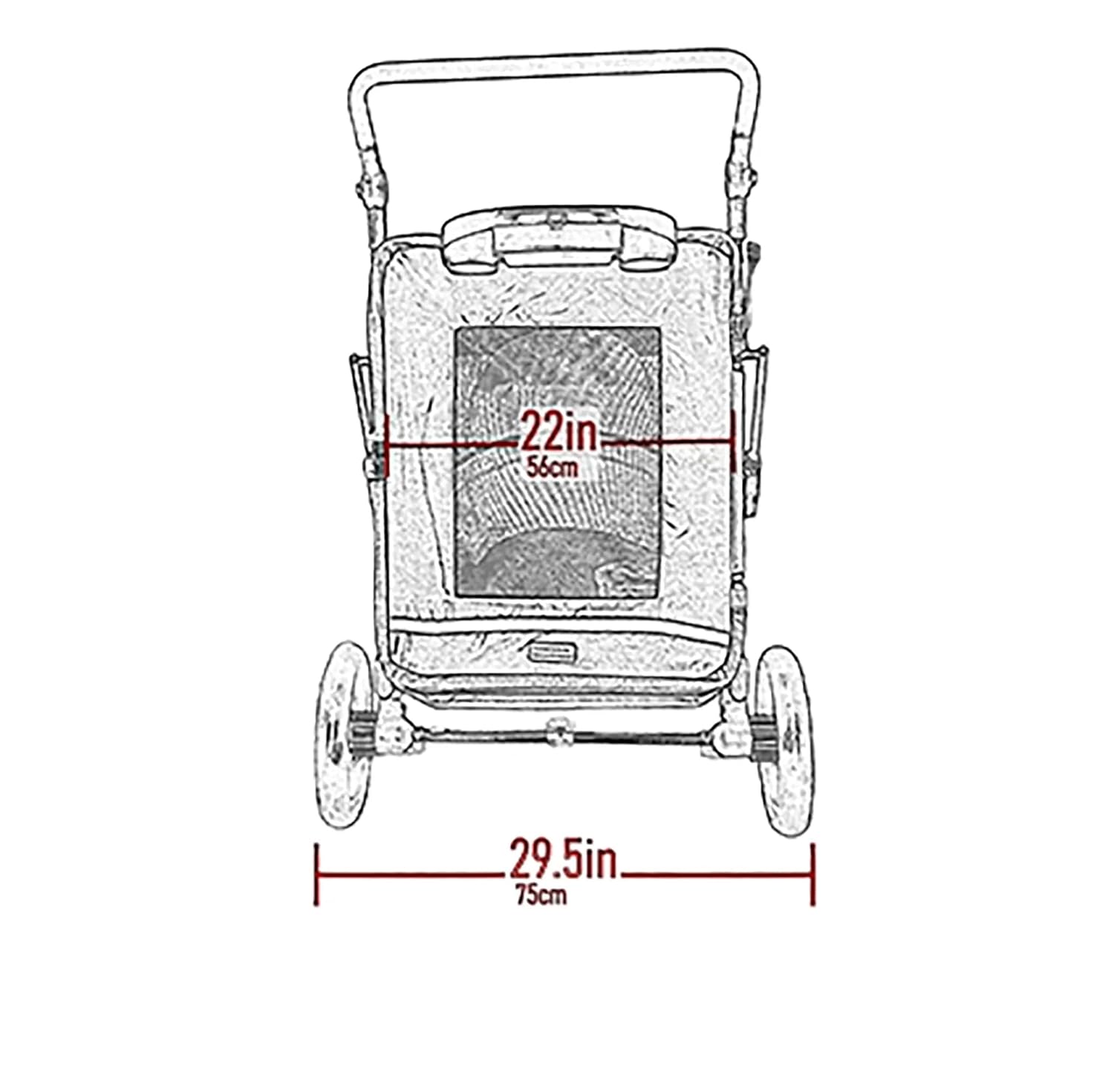 Pet Gear NO-Zip Pet Stroller with Dual Entry, Push Button Zipperless Entry for Single or Multiple Dogs/Cats, Pet Can Easily Walk in/Out, No Need to Lift Pet, Gel-Filled Tires