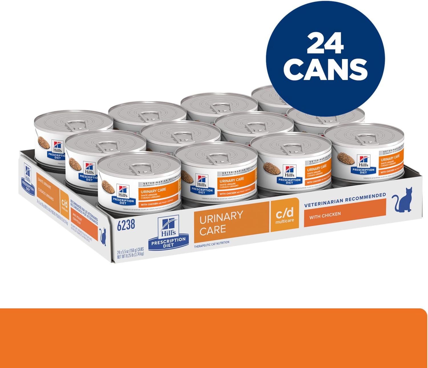 Hill’s Prescription Diet c/d Multicare Urinary Care with Chicken Wet Cat Food, Veterinary Diet, 5.5 oz. Cans, 24-Pack