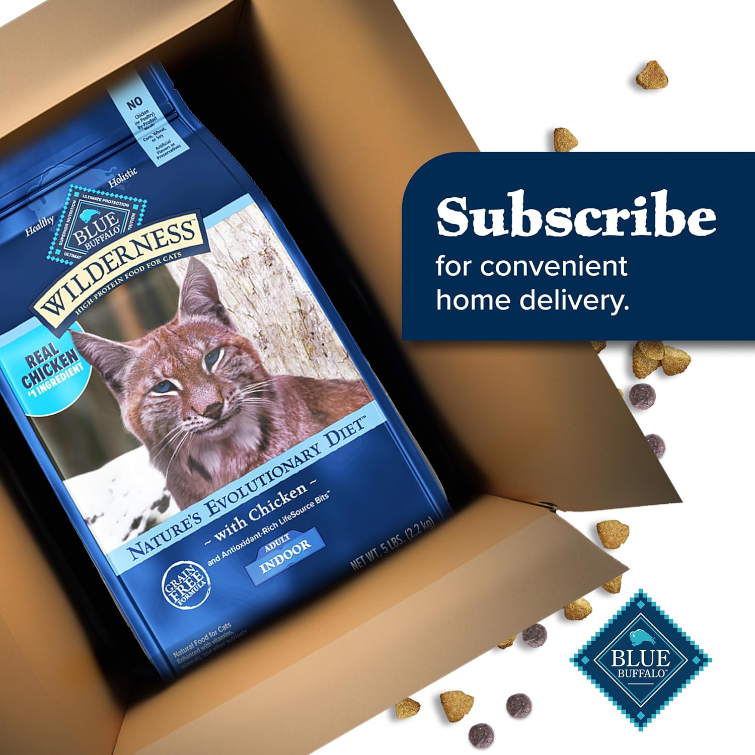 Blue Buffalo Wilderness Nature’s Evolutionary Diet High-Protein, Grain-Free Natural Dry Food for Adult Cats, Chicken, 11-lb. Bag