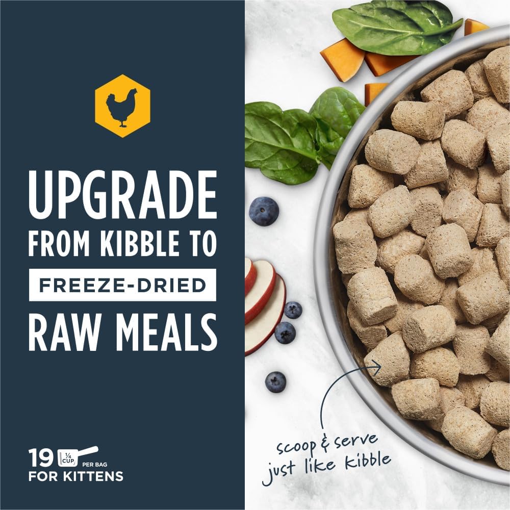 Instinct Kitten Freeze Dried Raw Meals, Natural Dry Cat Food, Grain Free – Cage Free Chicken, 9.5 oz. Bag
