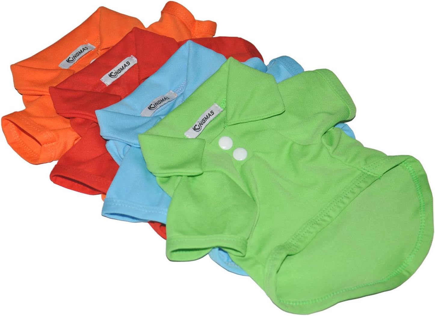 KINGMAS 4 Pieces Dog T-Shirt, Breathable Pet Shirts, Puppy Sweatshirt Dog Clothes Outfit Apparel Coats for Small Medium Dogs Cats (Blue, Green, Red, Orange) – X-Small