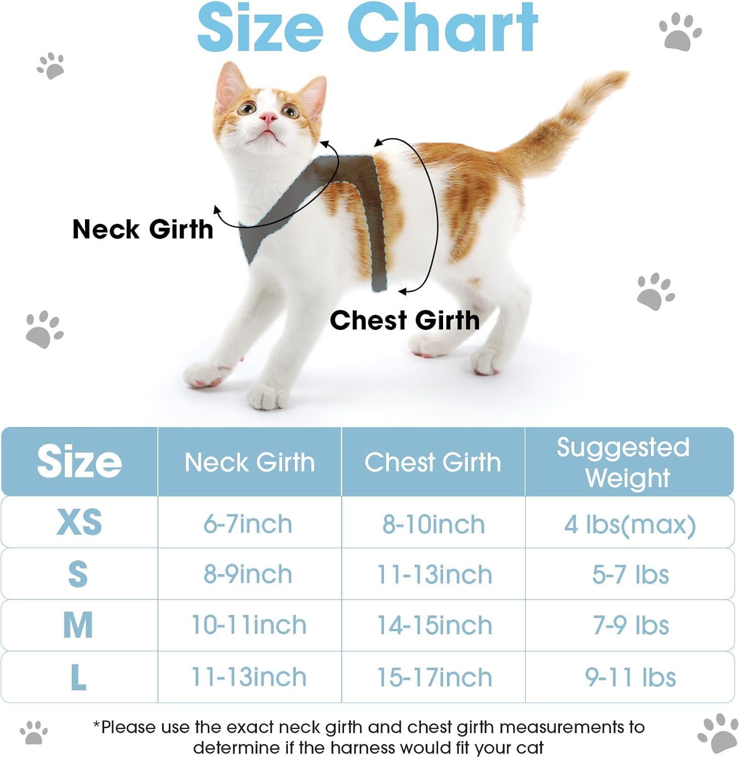 Cat Vest Harness and Leash Set for Walking Escape Proof, Adjustable Kitten Harness Breathable Mesh with Reflective Strips Harness for Kitty Puppy Bunny (Blue, XS)