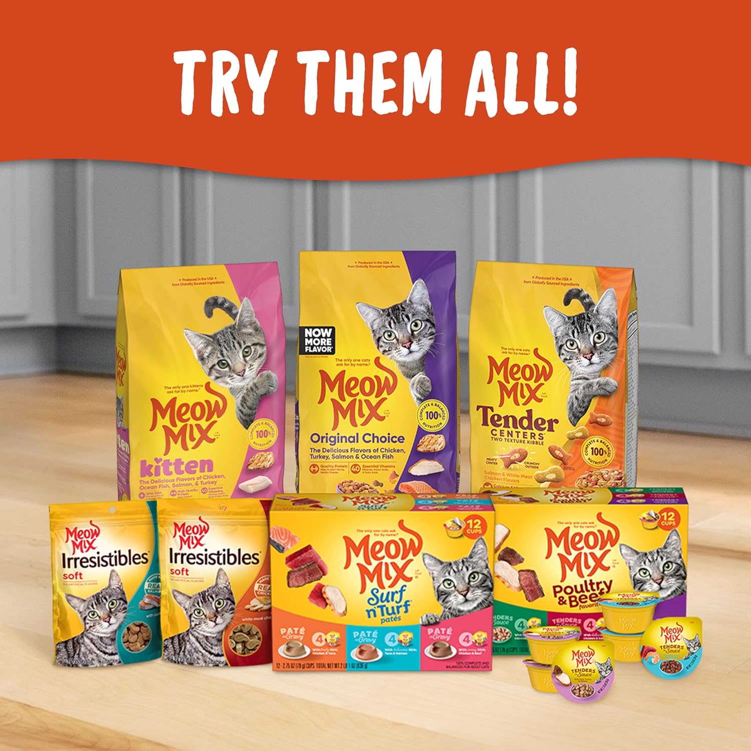 Meow Mix Paté & Shreds Wet Cat Food Variety Pack, Seafood & Poultry Favorites, 2.75 Ounce Cup (Pack of 12)