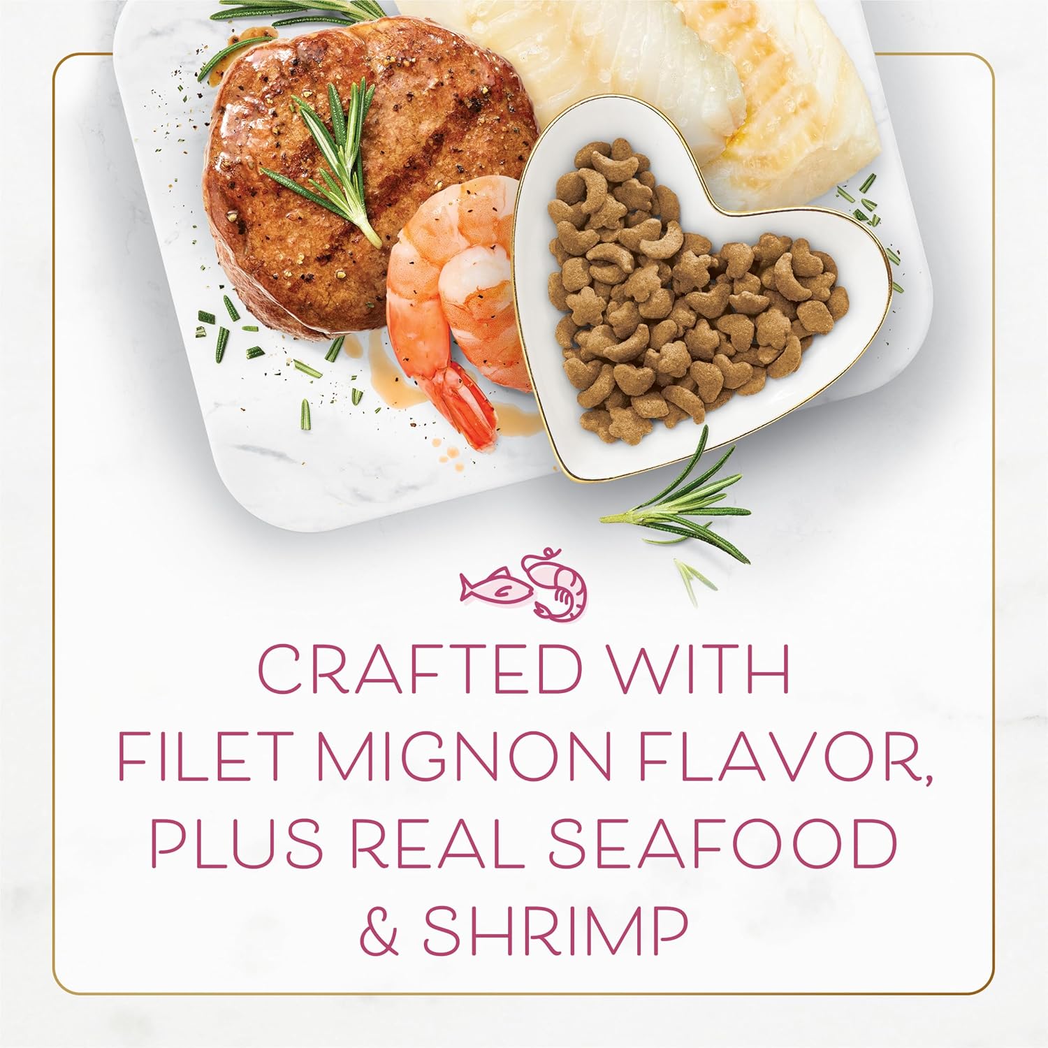 Purina Fancy Feast Dry Cat Food Filet Mignon Flavor with Seafood and Shrimp – 7 lb. Bag