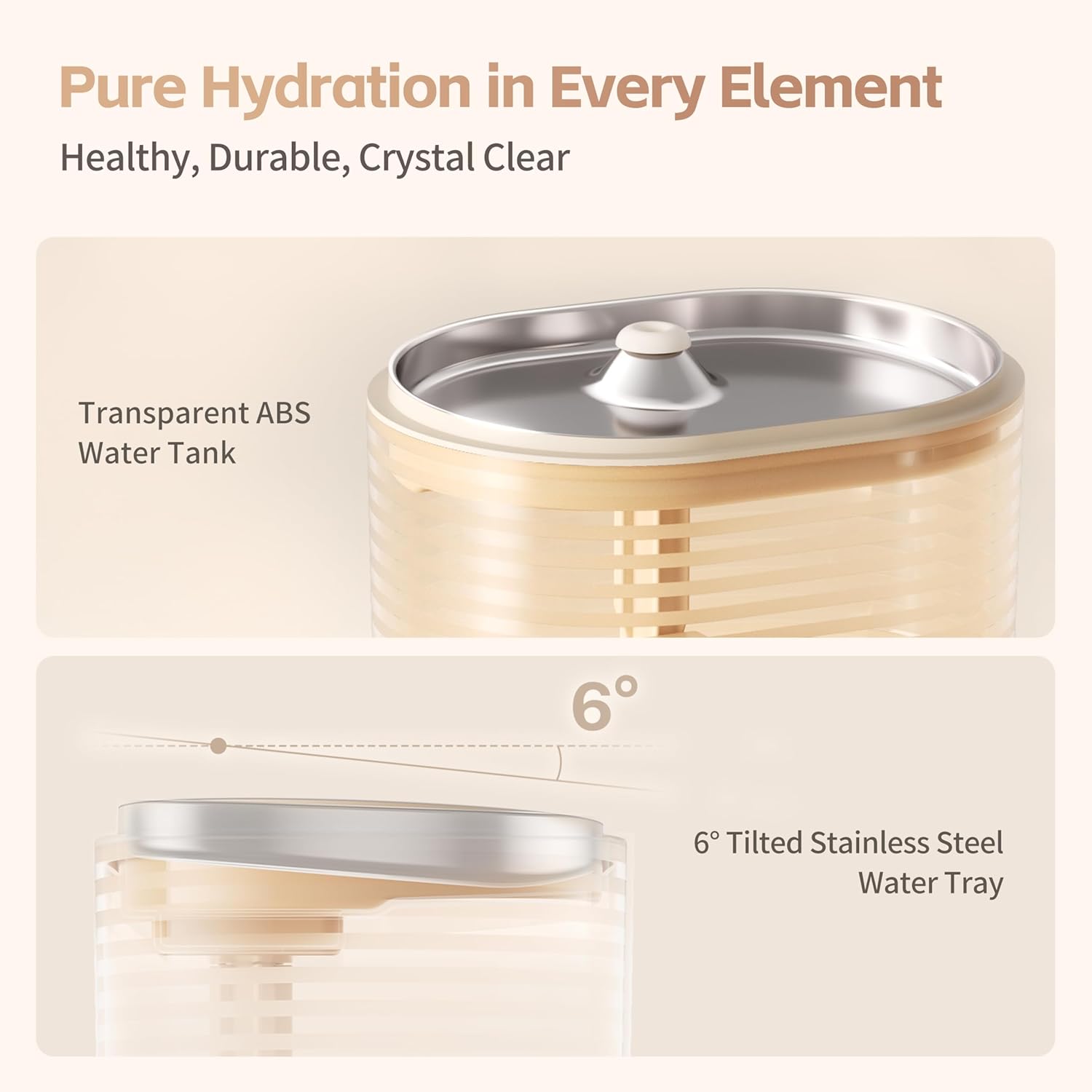 Enabot EBO ROLA Cat Water Fountain Cordless: Battery-Operated Smart Pet Fountain, Pumpless Cat Water Dispenser, Stainless Steel Tray, Wireless Cat Fountain w/Phone App (2.4 GHz Only)