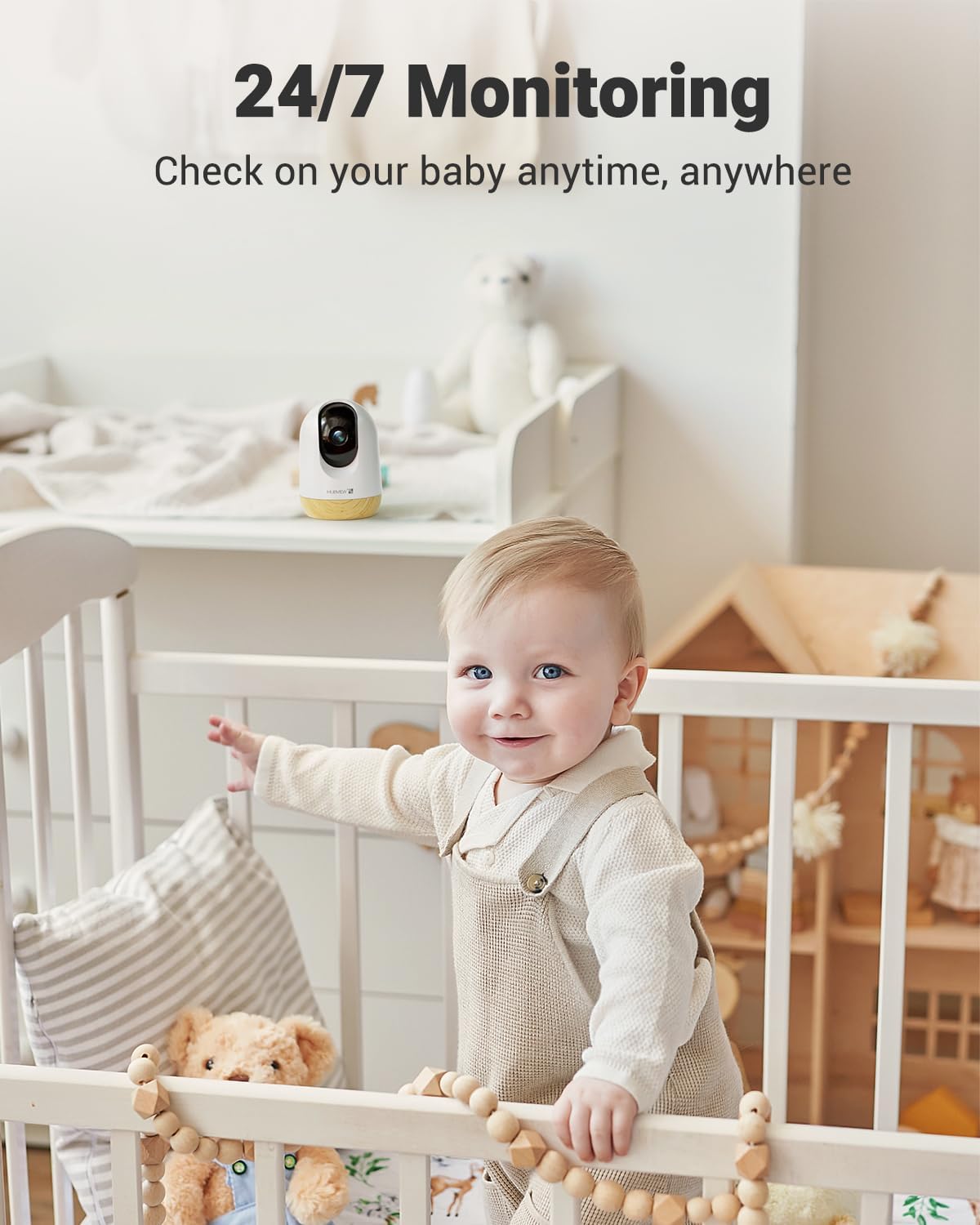 MUBVIEW 5G WiFi Indoor Security Camera No Subscription, Pet Indoor with Phone App, Baby Monitor WiFi Smartphone, 2K Night Vision Pan-Tilt Dog Camera, Auto Tracking, 2-Way Audio, Local&Cloud Storage