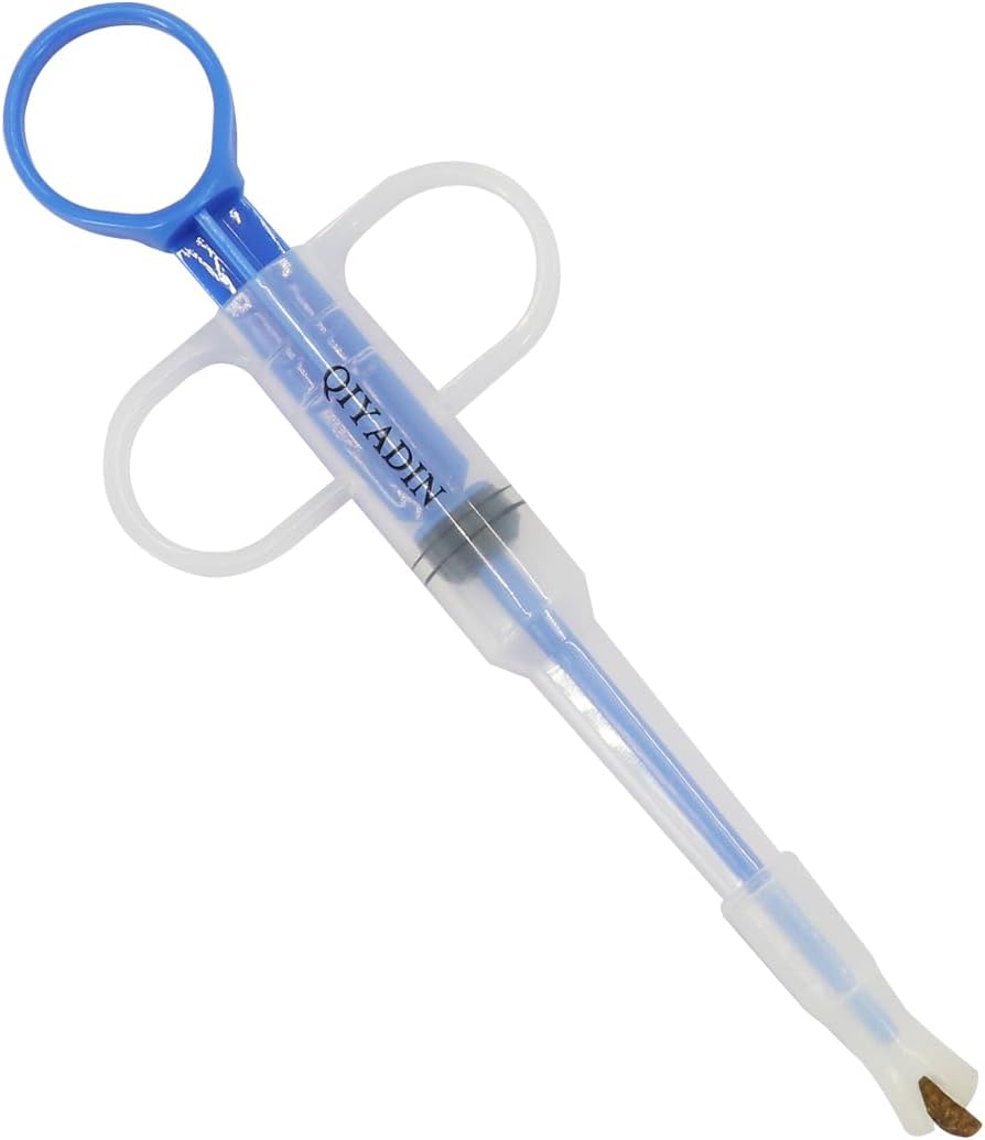Cat Pill Shooter Pet Piller Gun Dog Pill Shooter Cat Tablet Soft Tip Syringe Pet Medical Feeding Dispenser Tool for Small Animal (Blue)