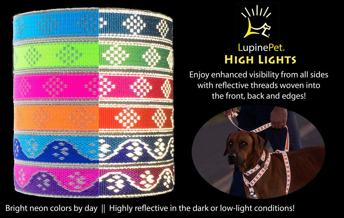Lupine Reflective Cat Safety Collar 1/2″ wide Blue Paws Adjusts 8″ to 12″