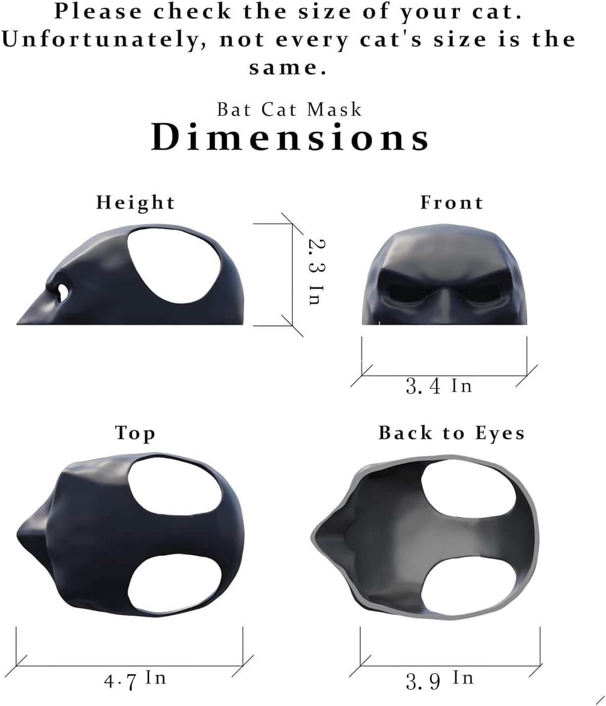 Cat Mask, Cosplay Hat, Cat Halloween Costume Accessory, Fits Most Cats (Medium)