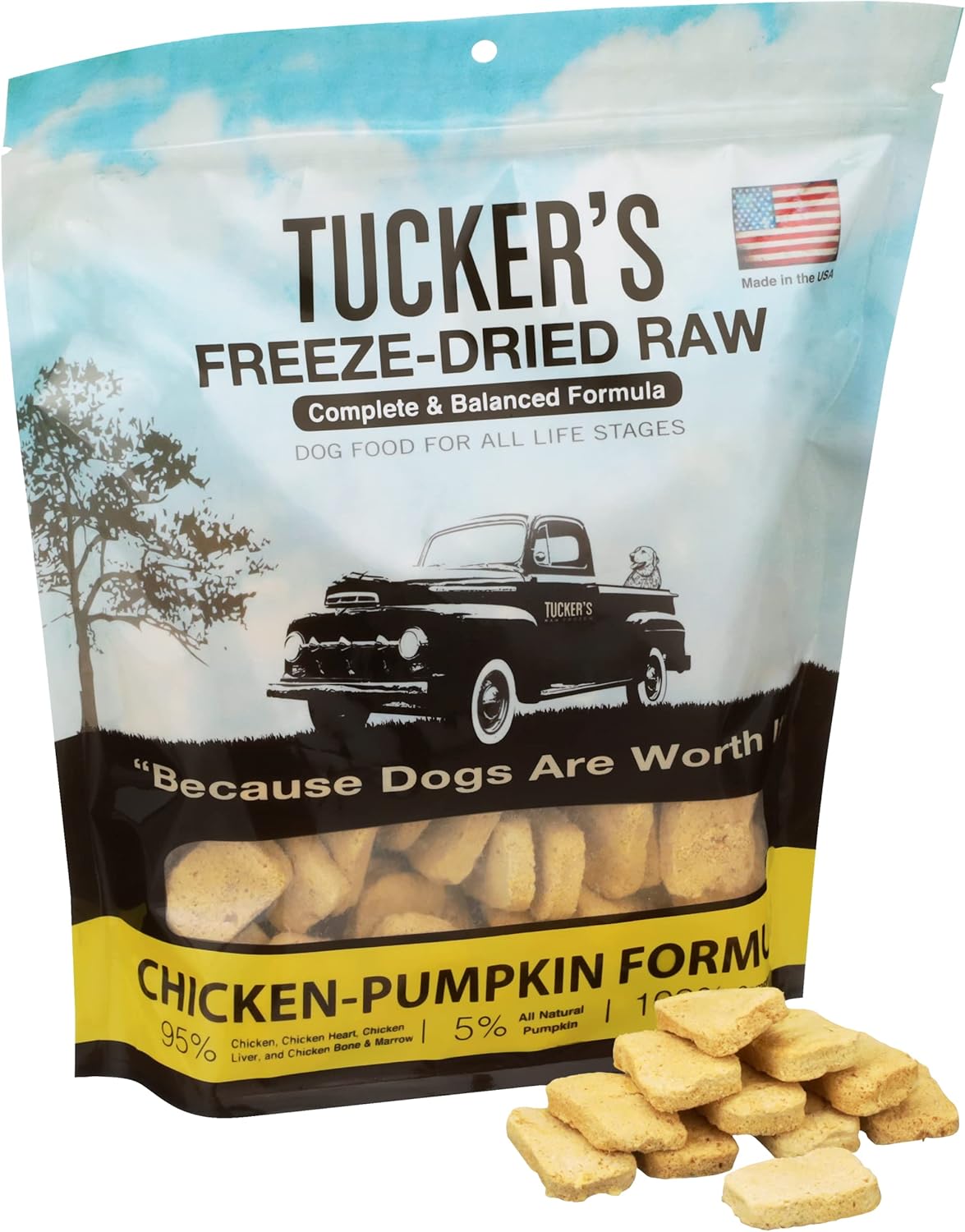 Tucker’s Raw Frozen Freeze Dried Raw Dog Food, Chicken & Pumpkin Formula 14oz