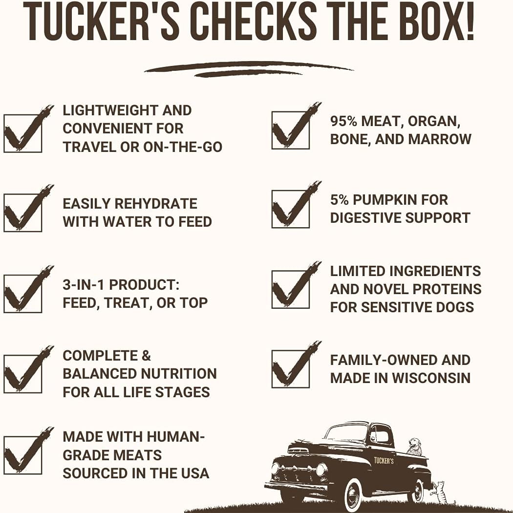 Tucker’s Raw Frozen Freeze Dried Raw Dog Food, Chicken & Pumpkin Formula 14oz