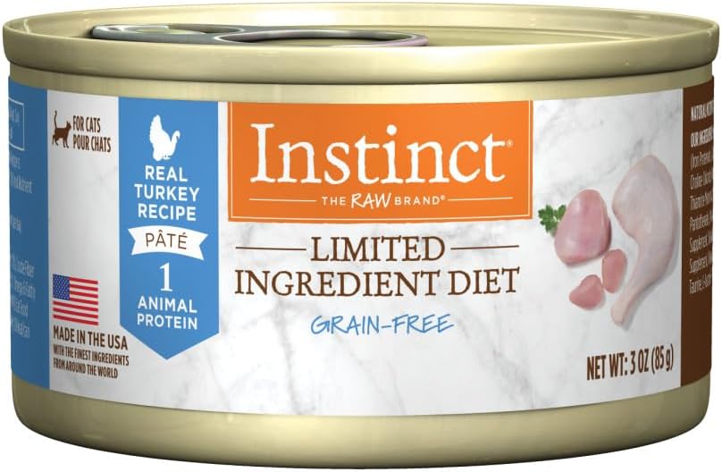 Instinct Limited Ingredient Diet, Natural Wet Cat Food, Grain Free Recipe – Real Turkey, 3 oz. Cans (Pack of 24)