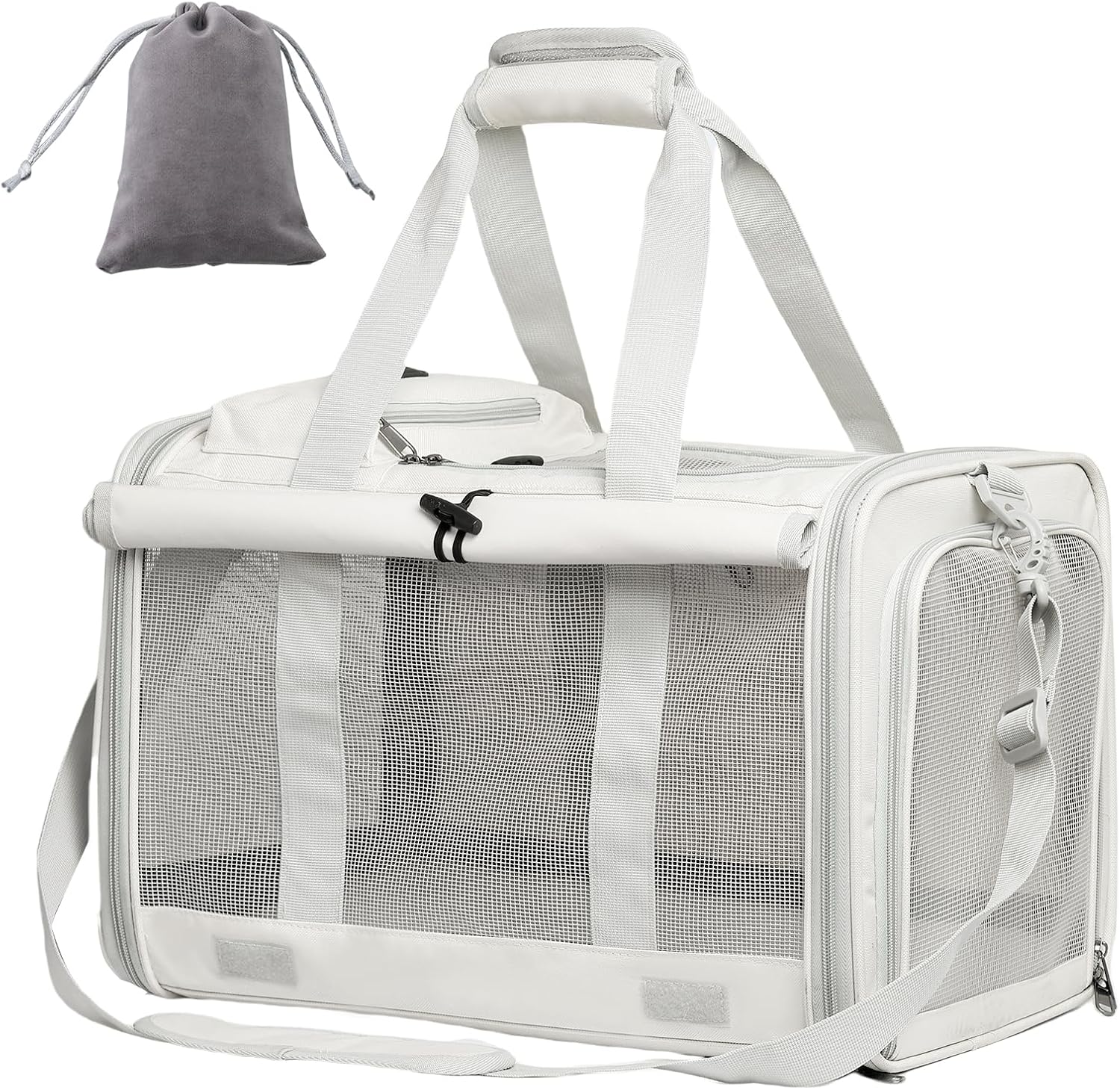 Large Soft-Sided Cat Carrier for Animals up to 16 lbs: Collapsible, Ventilated Travel Carrier Suitable for Cats, Puppies, and Small Pets