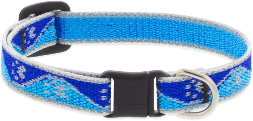 Lupine Reflective Cat Safety Collar 1/2″ wide Blue Paws Adjusts 8″ to 12″