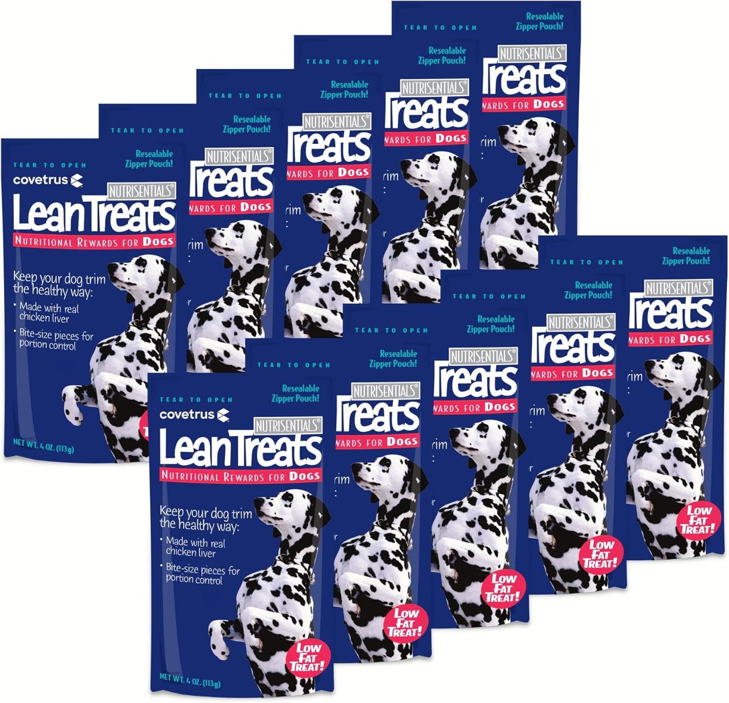 Nutrisential Lean Treats for Dogs – Soft Dog Treats for Small & Medium Dogs – Nutritional Low Fat Bite Size K9 Treats – Chicken Flavor – 10 Pack – 4oz