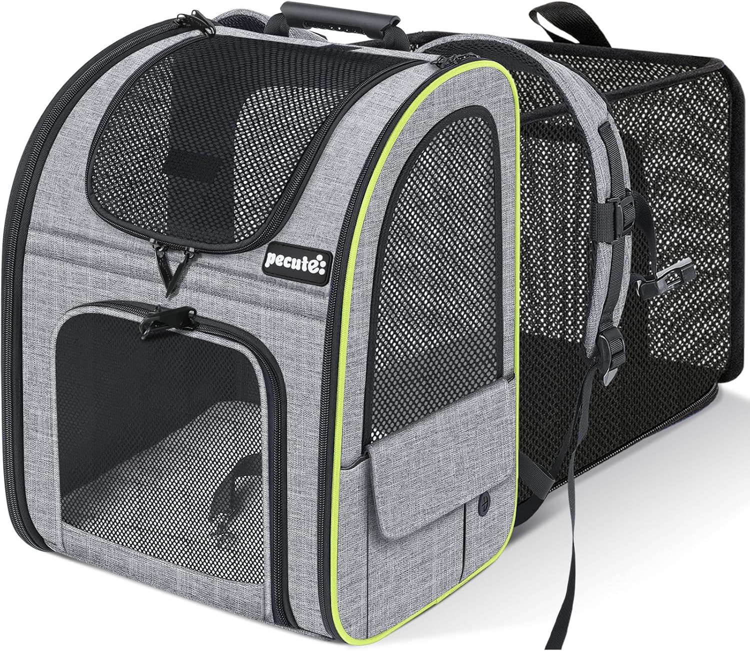 Pecute Cat Carrier Backpacks, Expandable Cat Backpack with Breathable Mesh, Pet Carrier Backpack for Cats Small Dogs Puppies Up to 17 Lbs, Dog Carrier Backpack Great for Travel Hiking Camping Outdoor